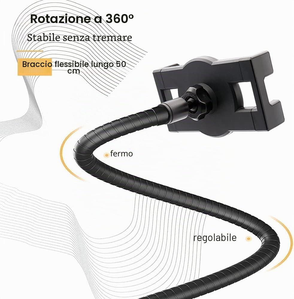 Collo Oca Supporto Tablet, Porta Tablet Flessibile Regolabile, Braccio Lungo Supporto per Scrivania, Tavolo, Letto, Compatibile con Nintendo Switch, iPad Pro Air Mini, Telefono e 4-12.9"