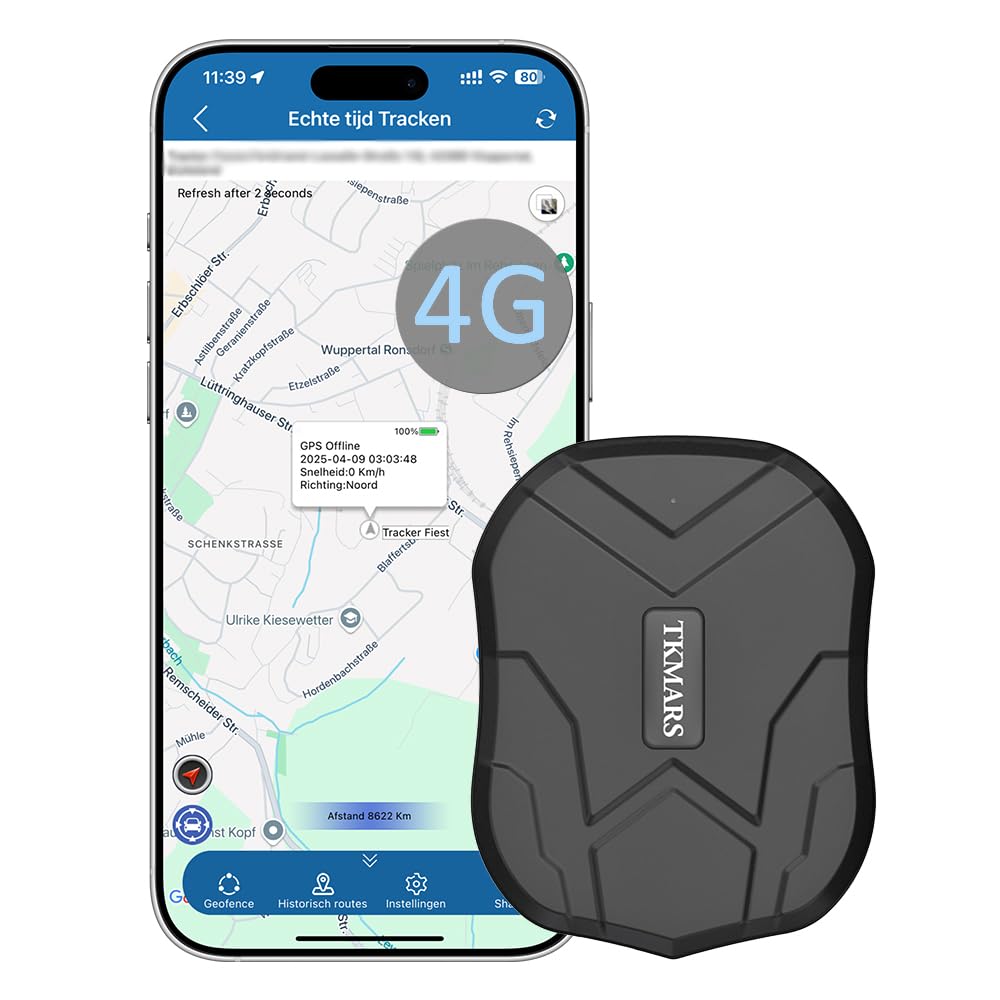 Localizzatore GPS Tracker con SIM, Localizzatore GPS Auto con Magnete Potente, Batteria 5000mAh Lunga Durata, Dispositivo Inseguimento in Tempo Reale per Macchina, Camion e Valigia, Impermeabile IP65