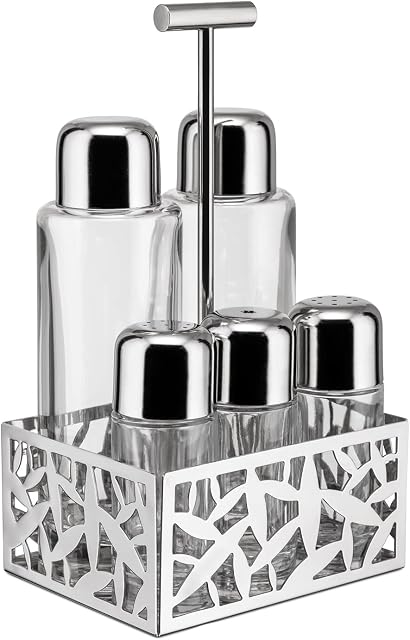 Alessi Cactus! Condiment Set (MSA16), Silver