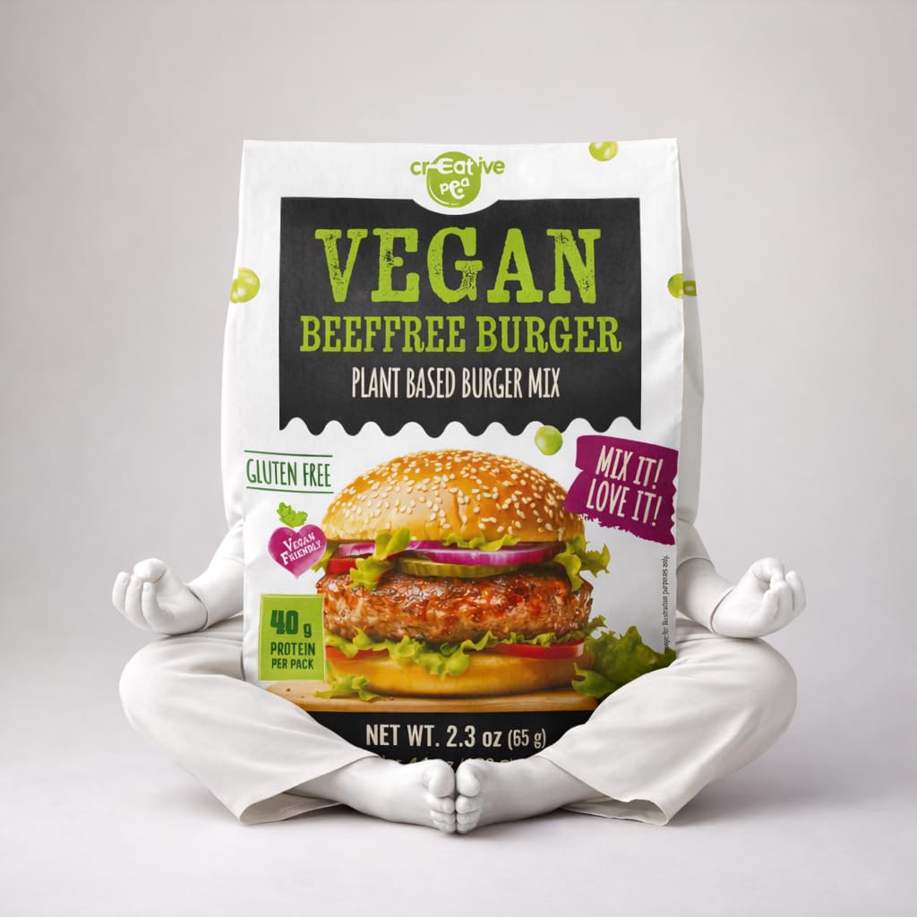 Creative Pea Beeffree Kebab Mix 4-Pack | Plant-Based Skewers | High-Protein Shelf-Stable Pea Protein | Just Add Water & Oil | Quick Vegan Meal Kit | Gluten-Free | 4 x 65g