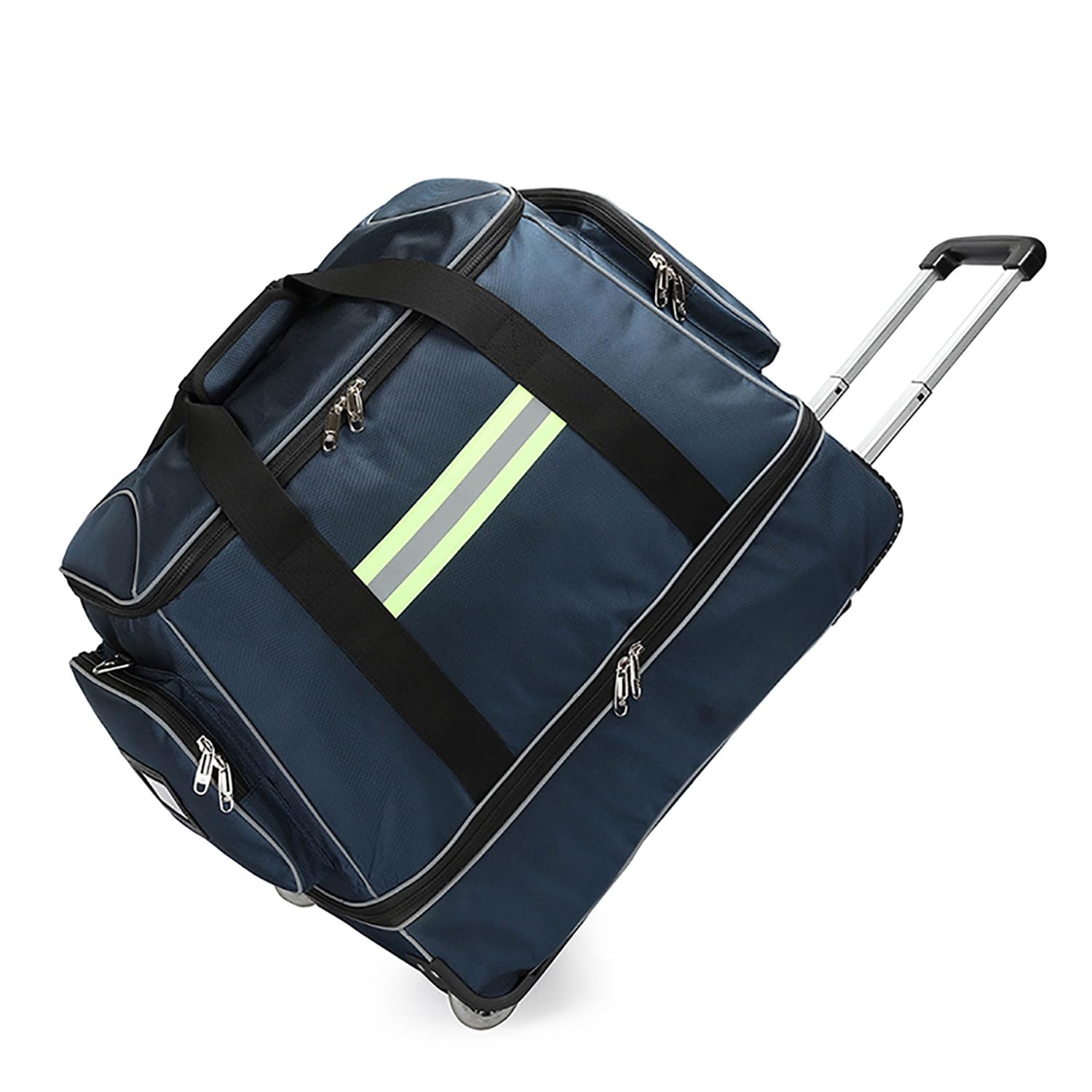 Bolsa médica para primeros auxilios, bolsa vacía con material reflectante, barra telescópica y correa para el hombro, ideal para rescate y senderismo, azul marino, L