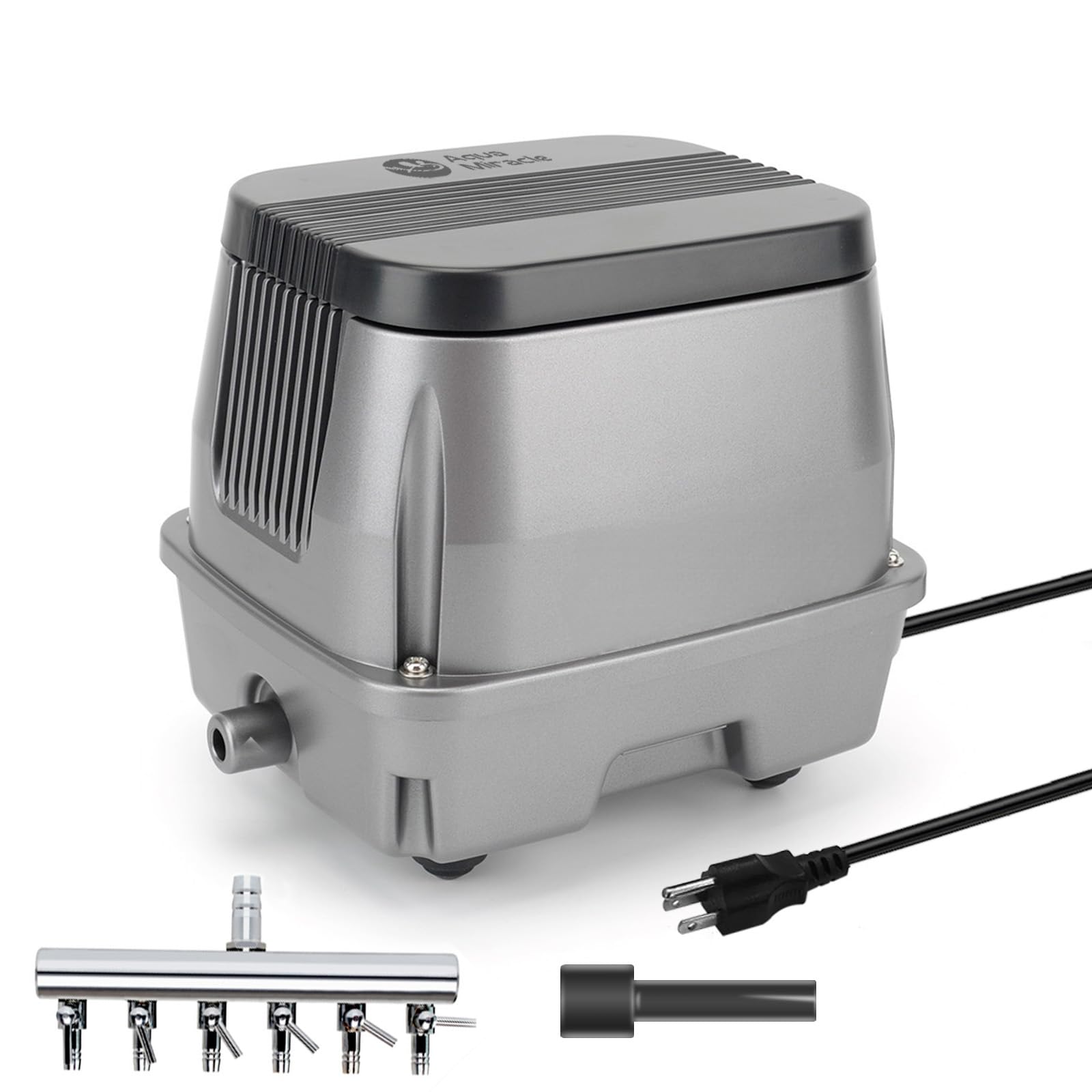 AquaMiracle Bomba de aire lineal, 950GPH Pond Bubbler Bomba de aire séptica, aireador de estanque de bajo consumo para estanques al aire última intervensión, acuarios, hidropónicos, tratamiento de
