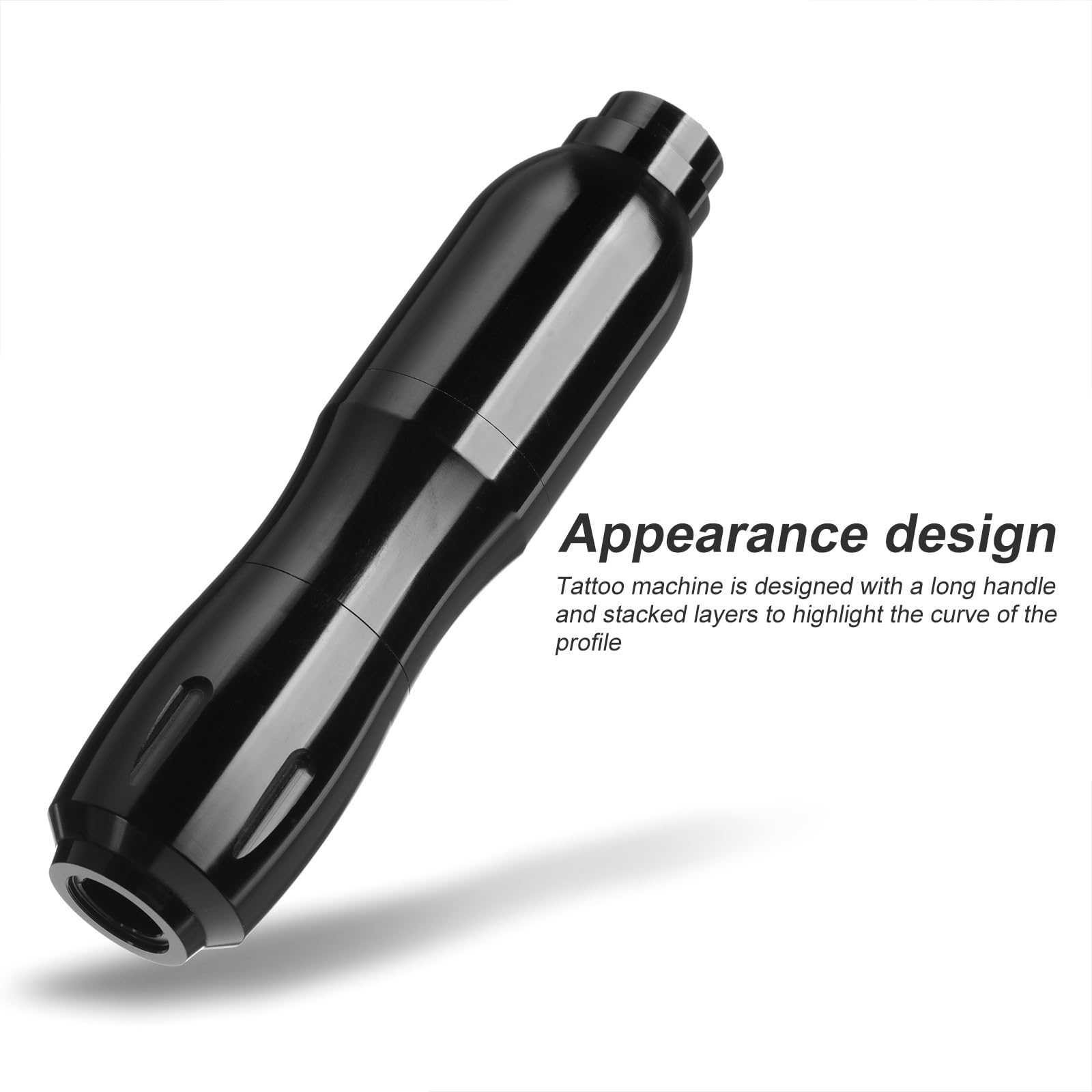 Macchina per tatuaggi rotativa con corpo in lega di alluminio e connessione RCA, macchinetta per tatuaggi con profondità dell'ago regolabile,Nero