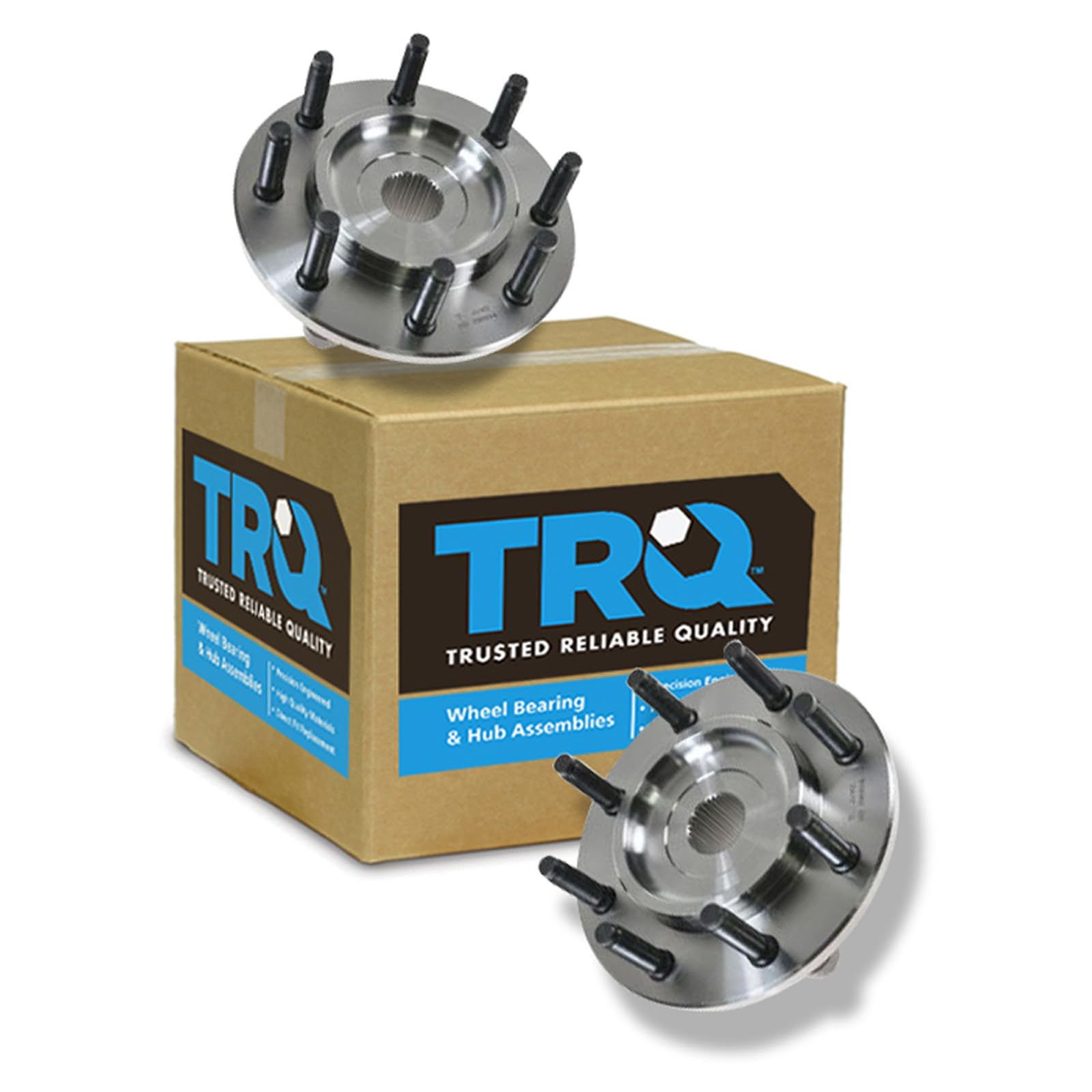 TRQ 2 Piece Front Wheel Bearing &amp; Hub Assembly Set 4WD