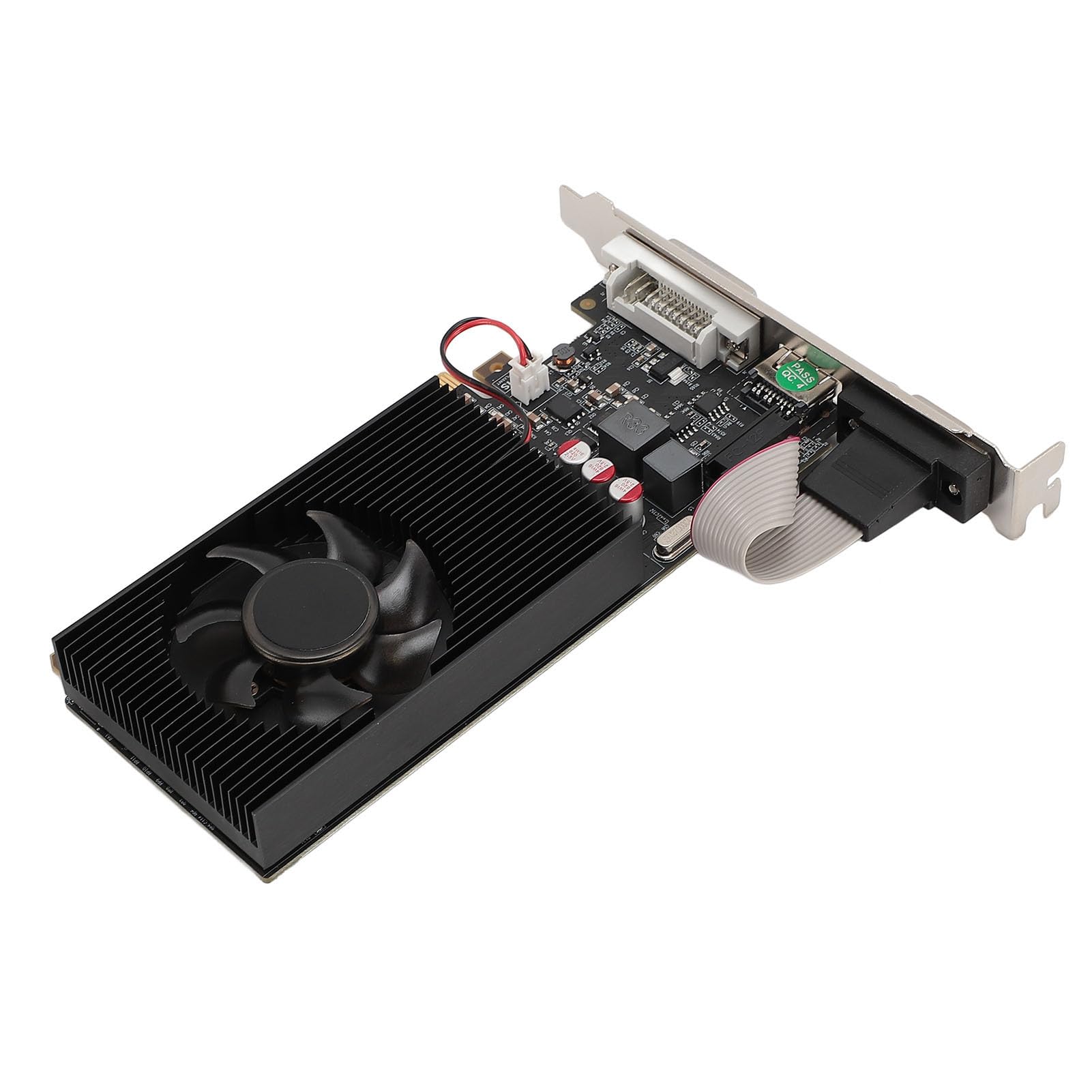 Pongnas 2 GB Single-Slot-Grafikkarte, Low Profile, VGA, DVI, Lüfter, GT730, DDR3-Kepler-Architektur, 800 MHz Speichertakt, Aufrüstbar