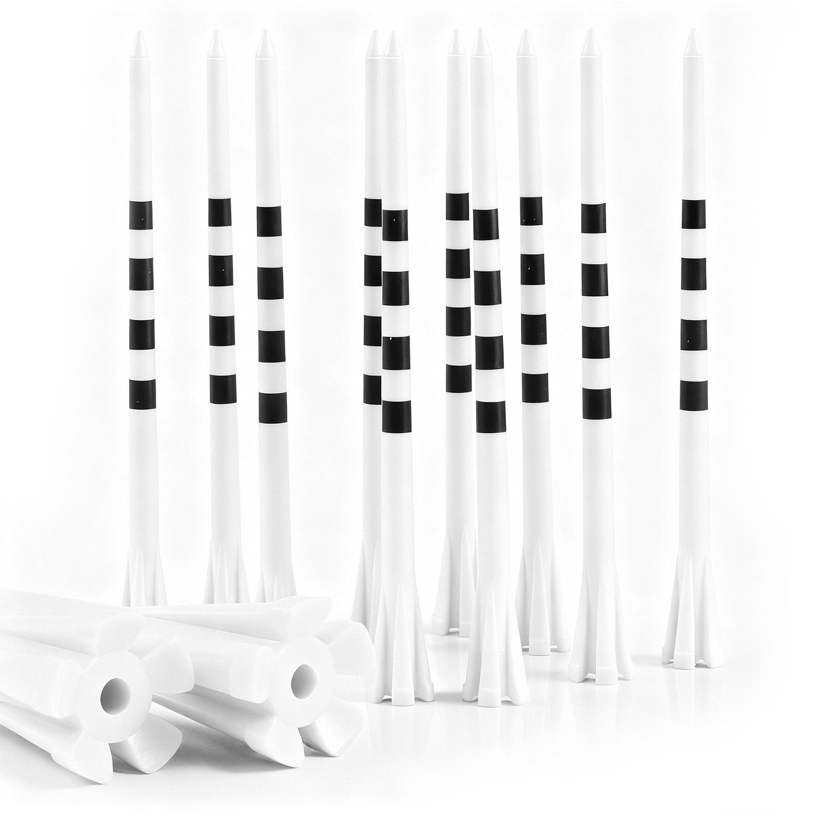 Amy Sport Extra Long Golf Tees Plastic 4 Inch or 5 Inch 30 Pack, 5 Prong Unbreakable & Consistent Height Tees, Driving Range Tee Easy to Find in White Pink Green for Men Women (White, 5 Inch)