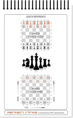 Miniatura 8 de Libro de puntuaciones de ajedrez Perfect Strike con reglas e instrucciones de puntuación. Resistente. Calidad de competencia. (5.5" x 8.5") (100