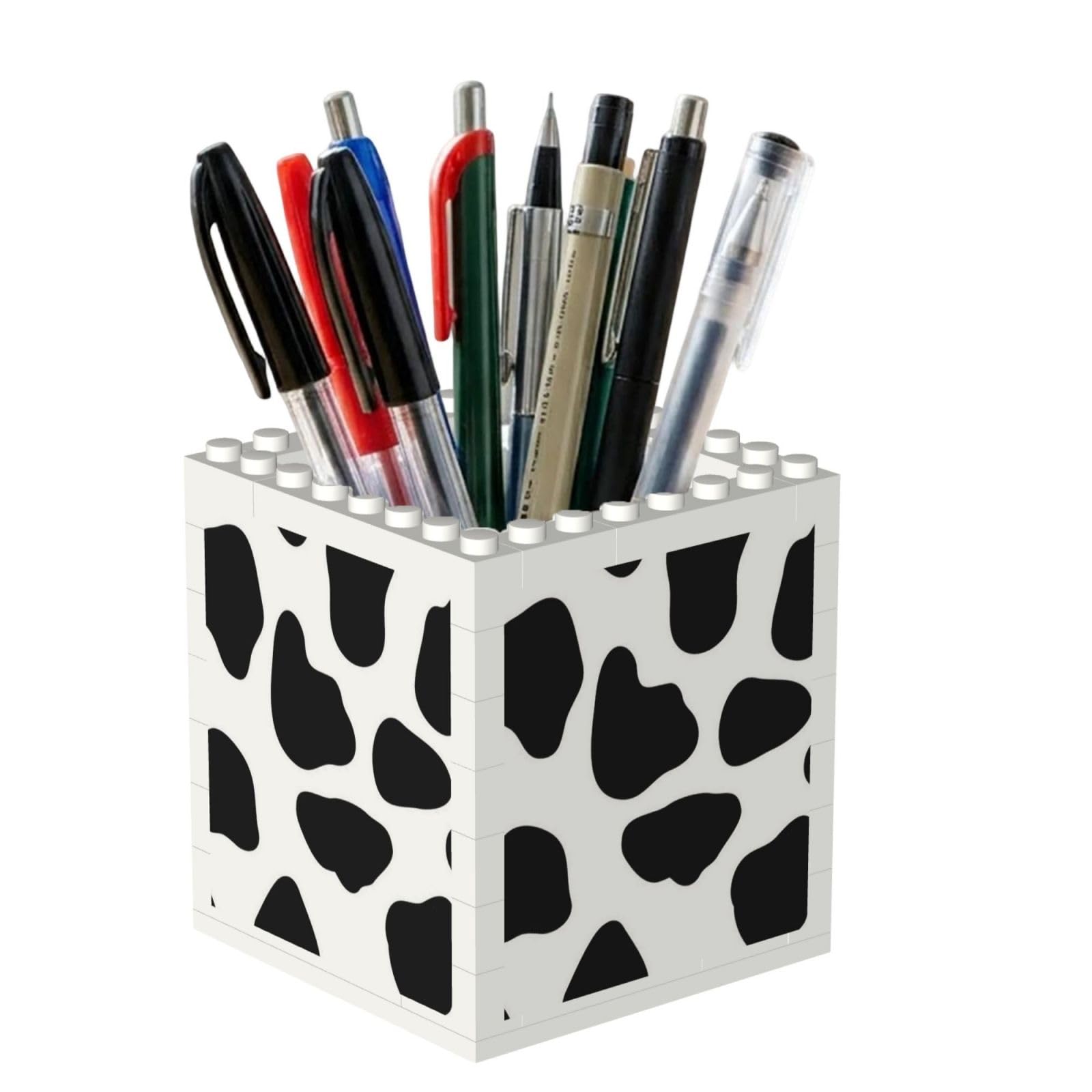 Poadnly Cow Print, Pen Pot Pencil Holder for Office Home School, Compact Desk Organiser for Office Stationery