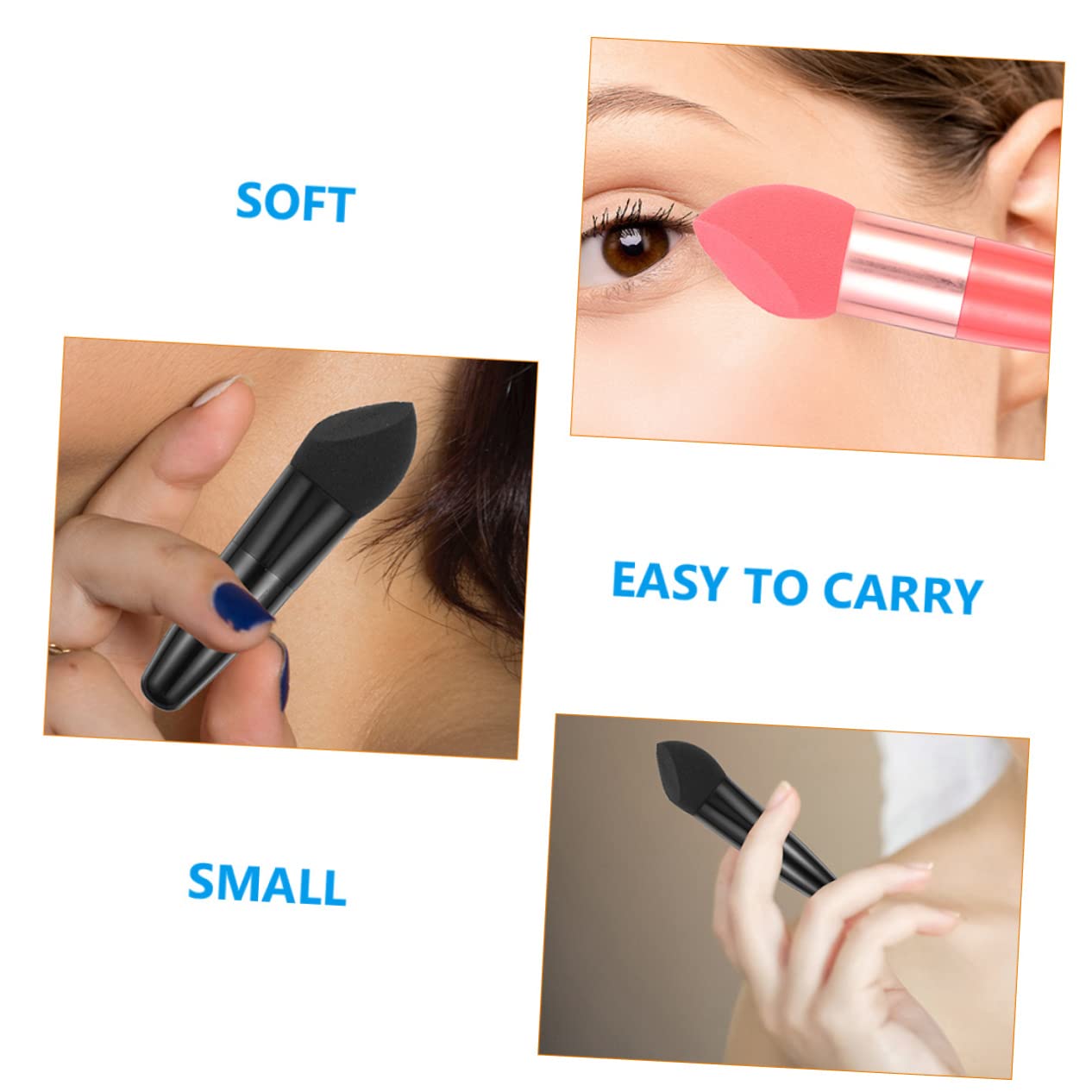 Healeved 30 Pièces Stylo de maquillage petit champignon makeup sponge latex accessoires de maquillage dame outils éponges outils de beauté + accessoires outil de maquillage Cœur pp