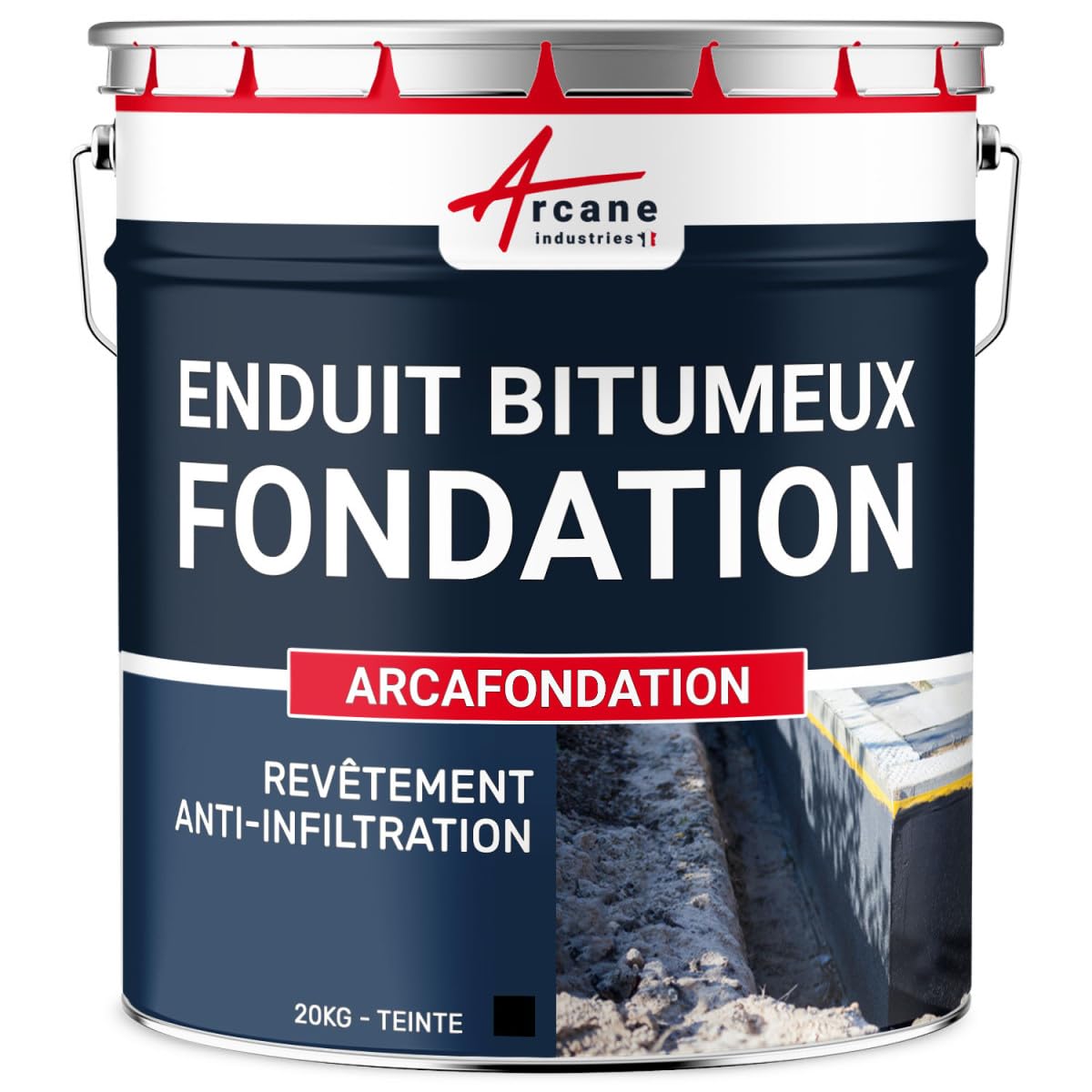 Bituminöser Abdichtungsanstrich für Fundament und Mauerwerk: ARCAFONDATION Schwarz - 20 kg