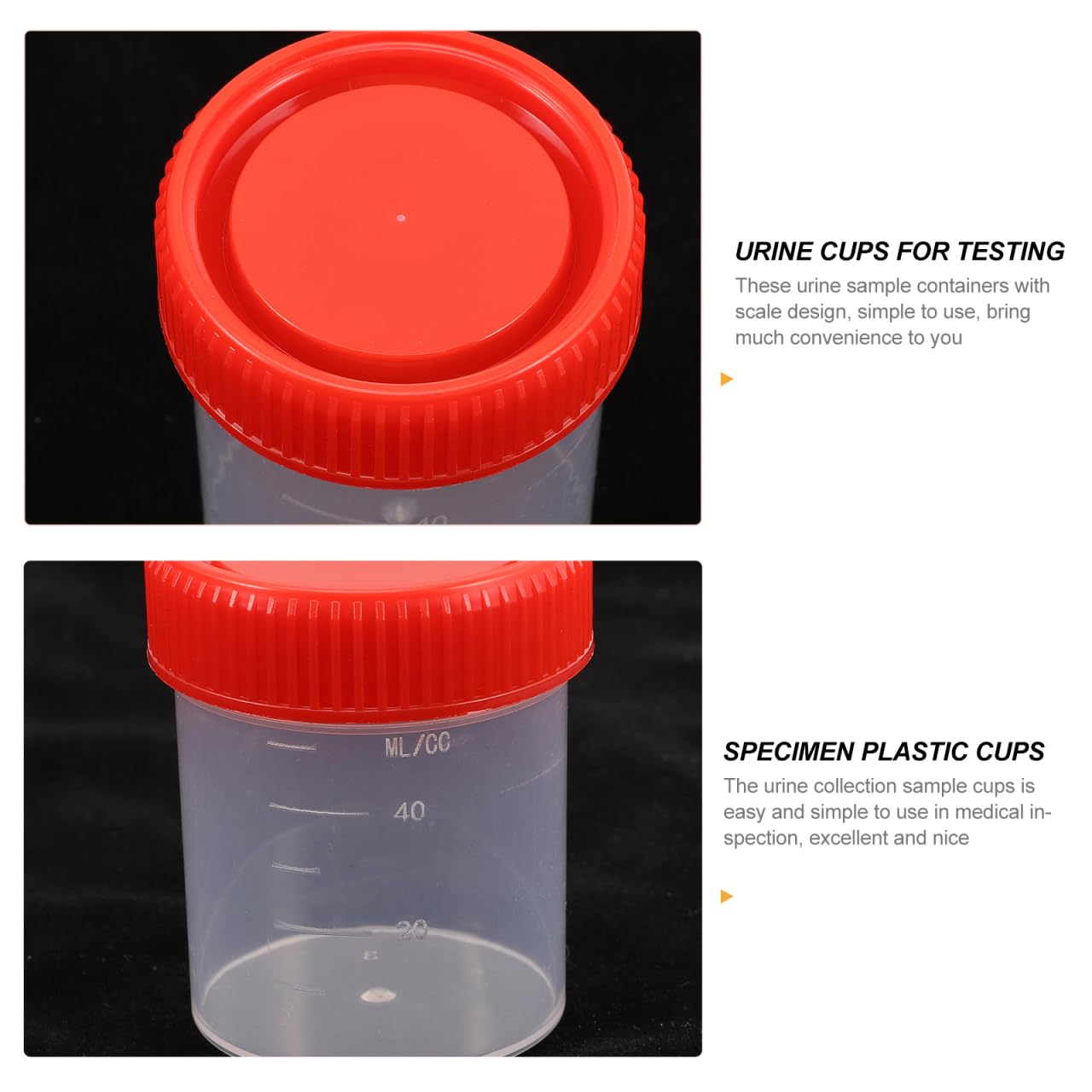 Tasses D'Urine Pour Tester Avec Bouchons À Vis Conteneurs D'Échantillons Avec Échelle Anti-Fuite 5.50 X 13.80 X 4.60 Cm Lot De 30 Pour Tests Médicaux