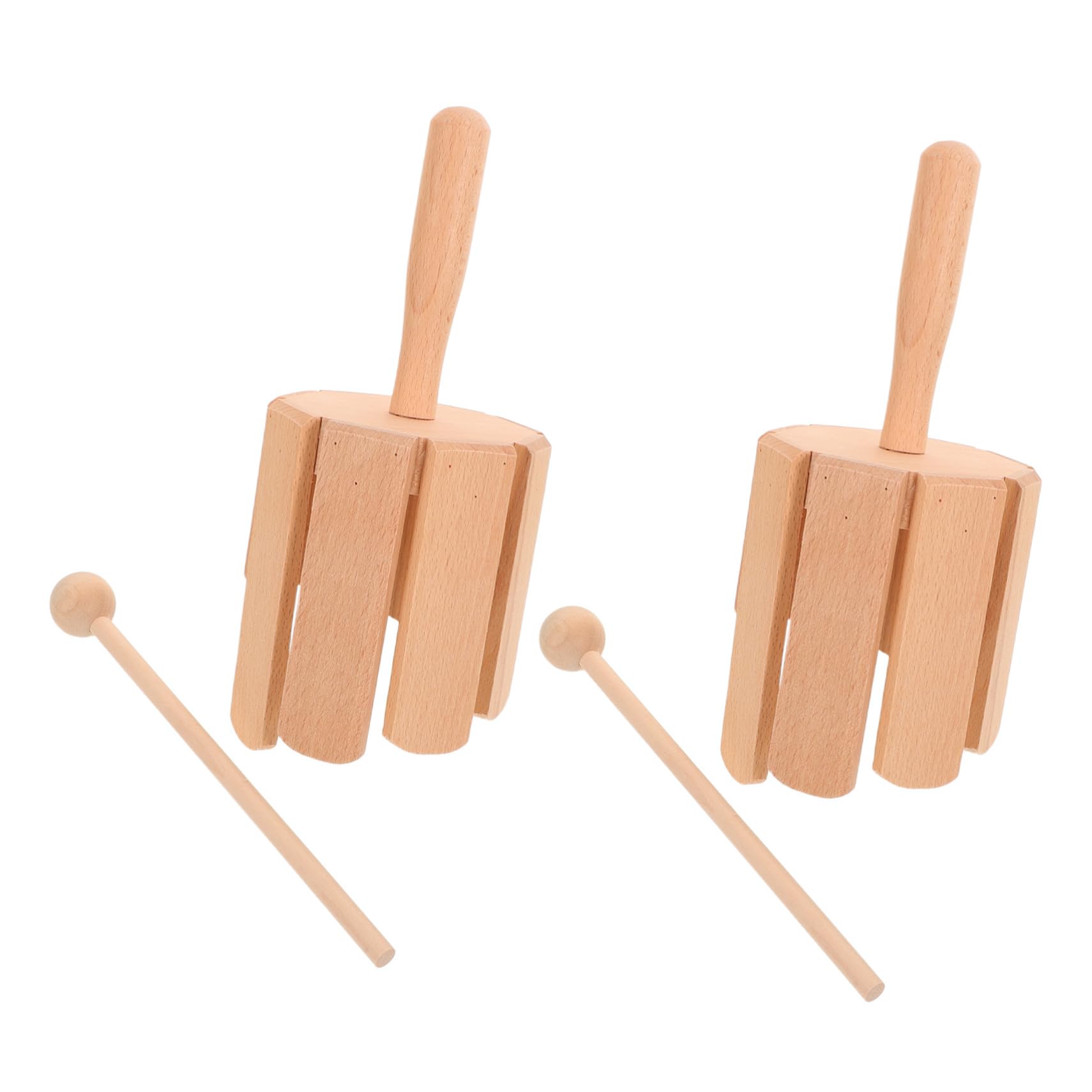 Hohopeti 2 Strumento Orff in Legno per Percussione Montessori con Martelletto Musicale Sicuro per Apprendimento Precoce Casa e Scuola