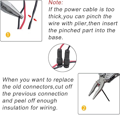 Miniatura 5 de Arector 6 conectores de cable de bajo voltaje, conector de cable de alimentación de luz de paisaje al aire libre, 12-20 AWG para luces de camino de