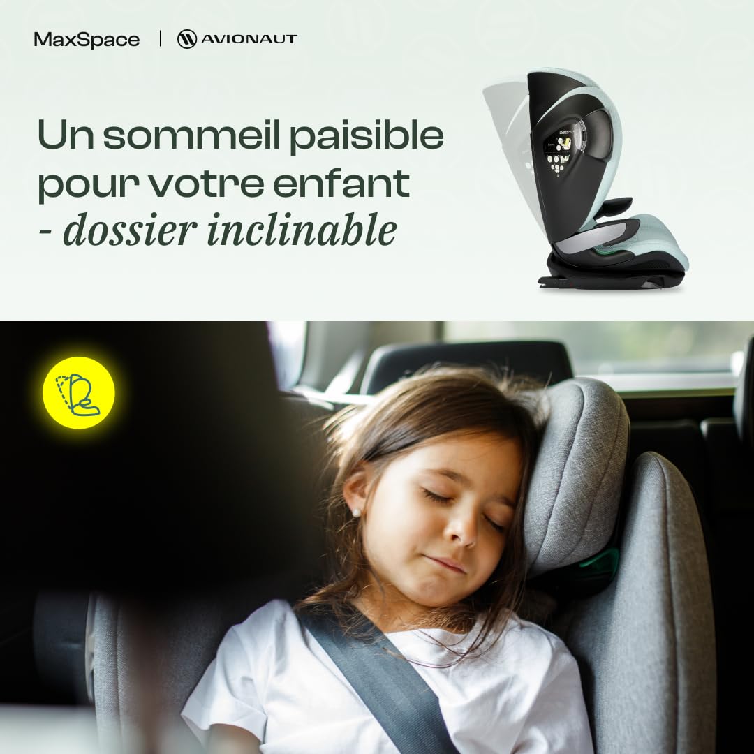 MaxSpace AirFlow - Siège Auto - 100-150 cm 15-50 kg avec Système de Ventilation Groupe 2/3 Appuie-tête réglable, Sûr & Confortable - ECE R129 (Navy)