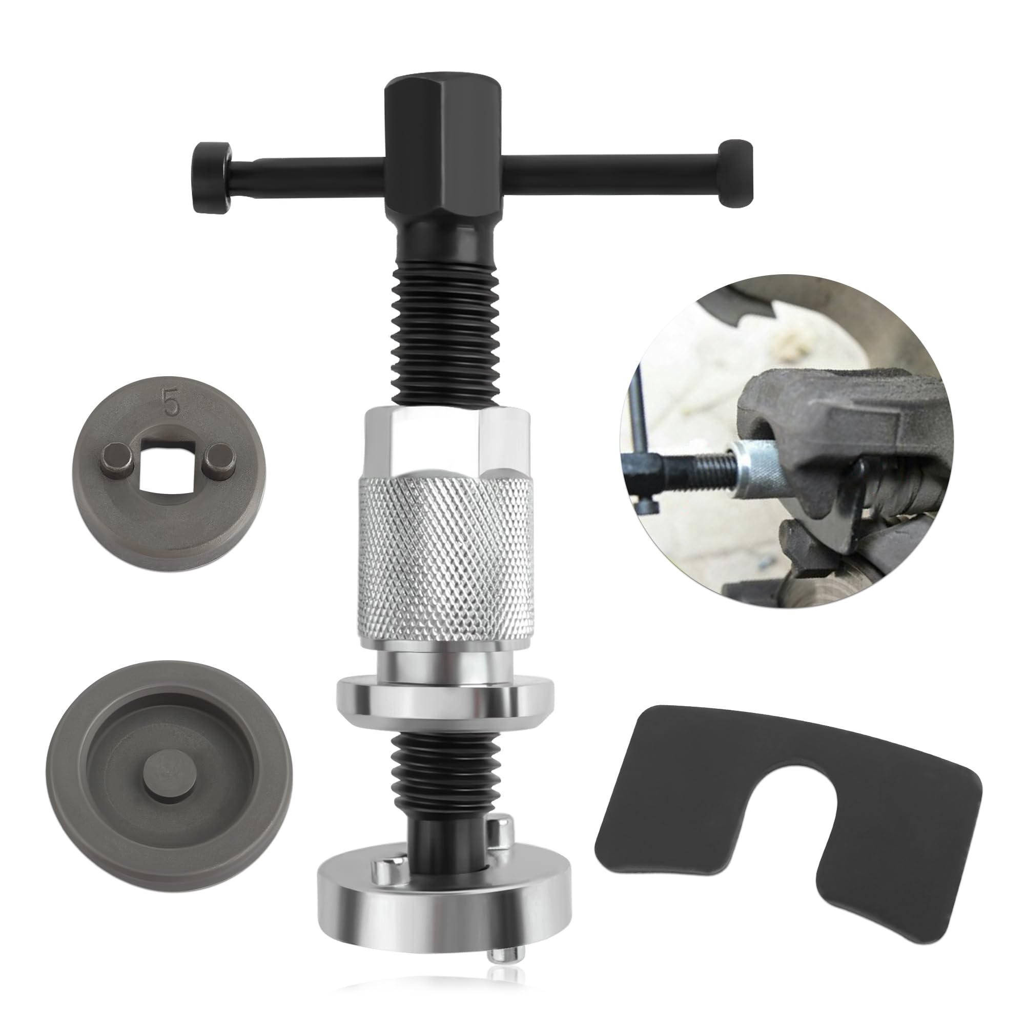 5PCS Brake Caliper Compression Tool Set,Chrome-Plated Steel