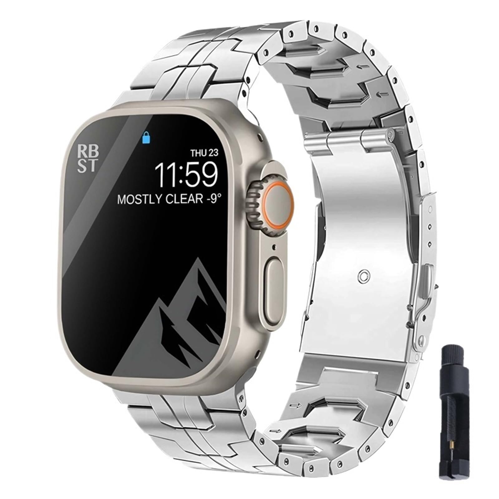 Bracelet titane Apple Watch resistant aux rayures pour remplacer le silicone - 8
