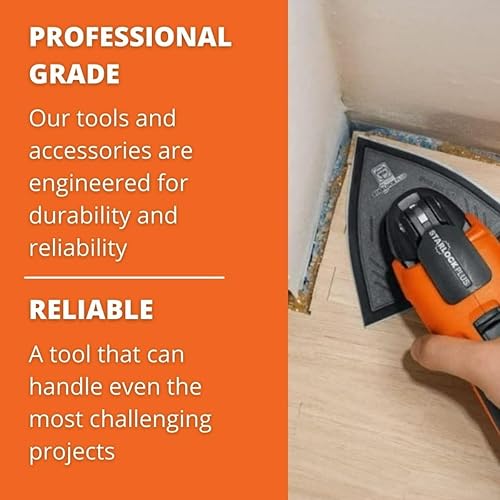 Miniatura 5 de Fein MultiMaster 63717108019 - Hojas de lijado oscilantes al vacío con fijación de gancho y bucle, perforadas, 40 granos, 50 unidades