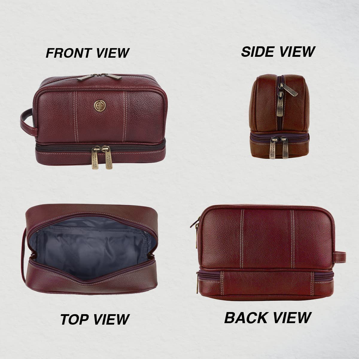 Hammonds Flycatcher - Neceser de piel auténtica de 11 cm para hombre, marrón, kit de cuero Dopp, neceser de aseo para hombre, bolsa de aseo para hombre, bolsa de aseo de viaje, estuche de tocador
