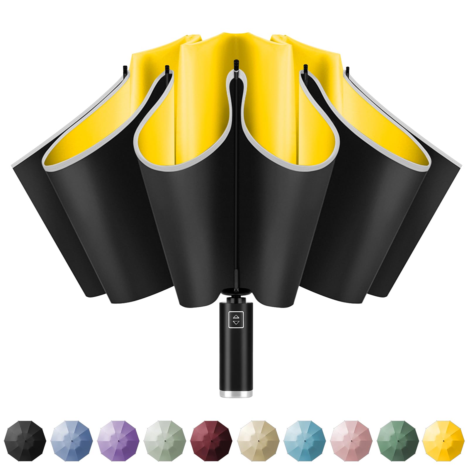 Yoobure Windproof Travel Umbrella - Automatic Umbrellas for Rain, Compact Folding Umbrella with UV Protection, Lightweight Portable Design for