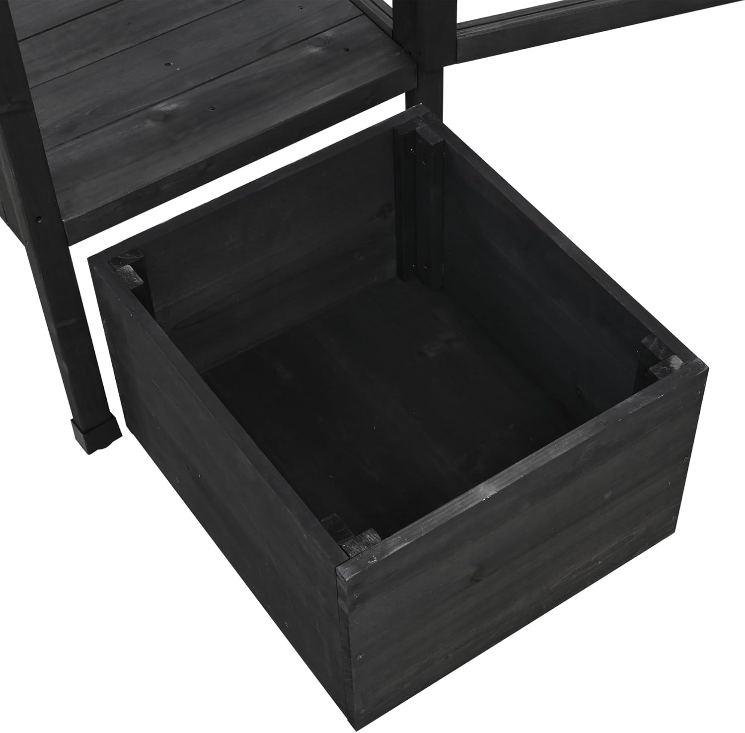 62.4inch Height Wood Garden Greenhouse Balcony Portable Mini Cold Frame with Movable Storage Box and Adjustable Shelves for Outdoor Indoor Use Black
