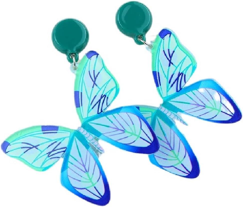 Butterfly earrings, acrylic embossed printed personalized earrings for women