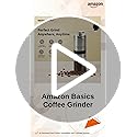 Image of Amazon Basics Manual Coffee Grinder with Ceramic Burr & 6 Adjustable Grind Settings, Glass Jar & Stainless Steel Body, Portable & Lightweight, Ideal for Espresso, French Press, Cold Brew, Silver
