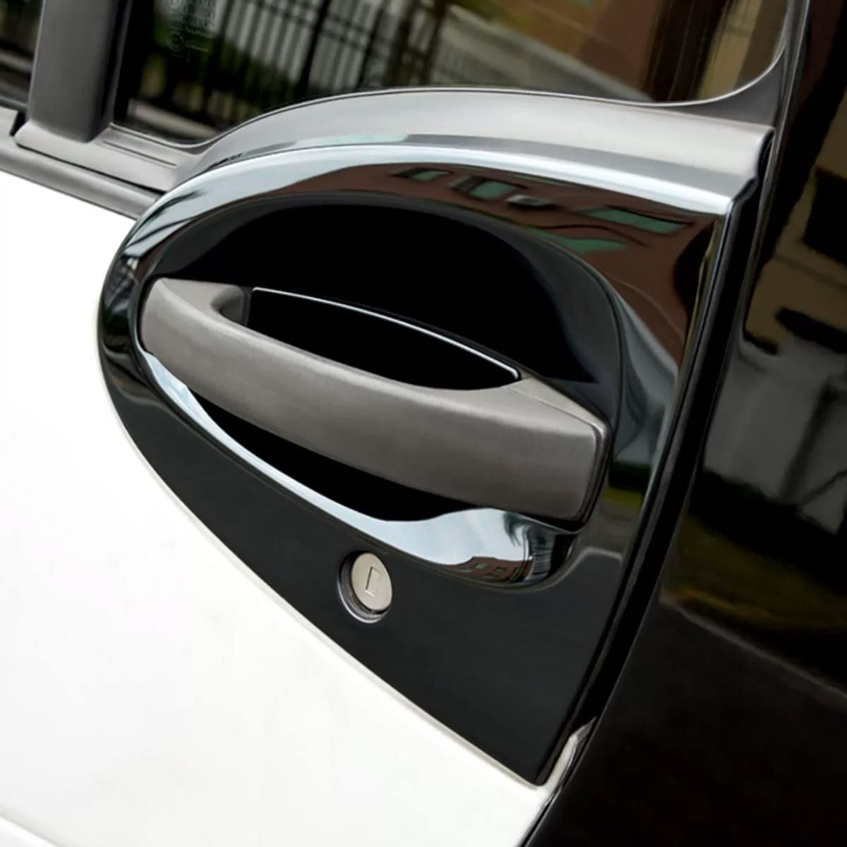 SHIFENG Compatibile con Smart 451 Modello Fortwo 2009 2010 2011 2012 2013 2014 2015 Maniglie per Porte Esterne in Acciaio Inox 304 (Nero Lucido)