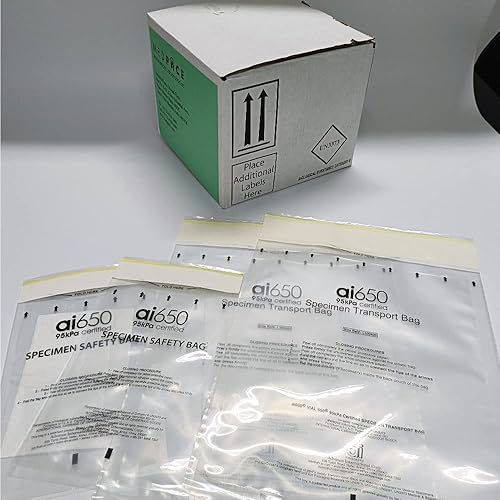 95 kpa - Bolsas transparentes para muestras de peligro biológico con almohadilla absorbente y cierre superior, bolsa de plástico de 5.906 x 9.449in