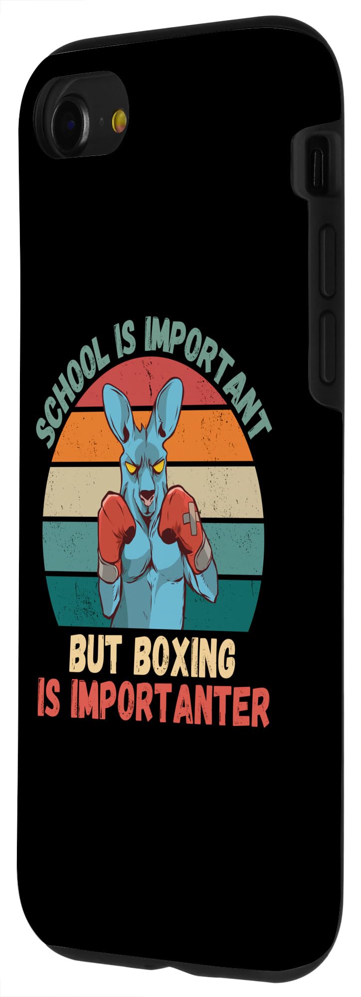 iPhone SE (2020) / 7 / 8 Retro Kangaroo School Is Important Boxing Is Importanter Case - Image 2