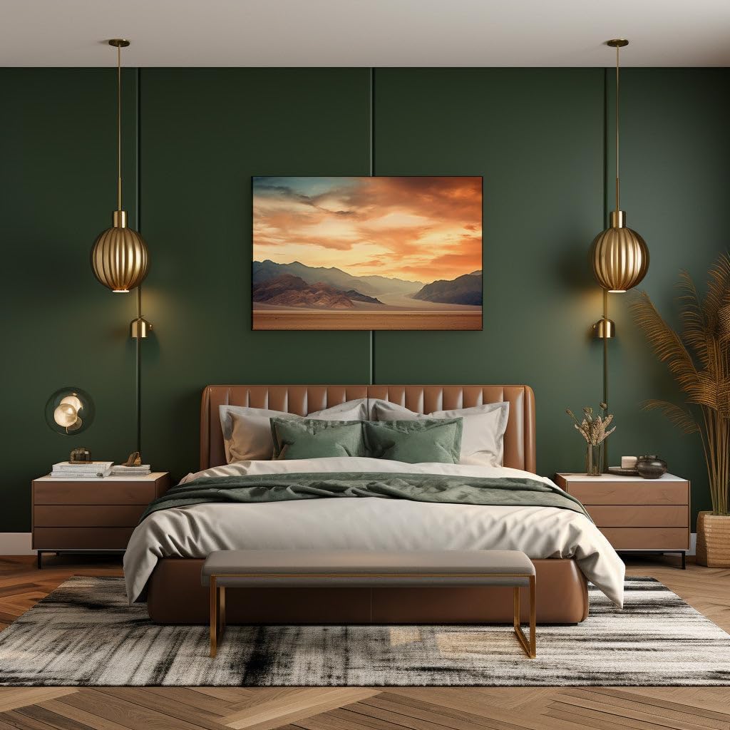Canvas for Living room. Sunset Serenity: Embracing the Desert's Majestic Solitude, 27 x 18 inch Canvas Wall Art - Contemporary Masterpieces - Modern Home Decor - 69x46 cm (27x18 inch)