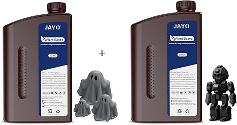 review JAYO 3D Printer Eco Resin Dark Grey Bundle and Black 2KG, 405nm UV Curing Photopolymer Rapid Plant-Based Resin, Low Odor Liquid Printing Material, Suitable for 2K 4K 6K 8K LCD/DLP/SLA 3D Printers