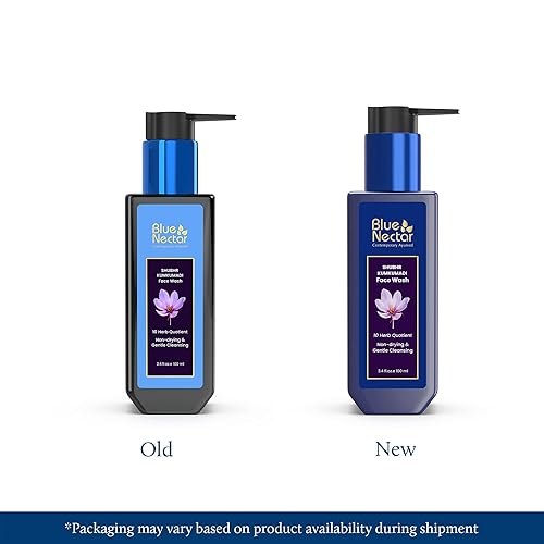 Miniatura 2 de Blue Nectar Kumkumadi - Jabón facial iluminador con azafrán para mujeres y hombres, limpiador facial antigranos sin sulfato (10 hierbas, 3.38 onzas