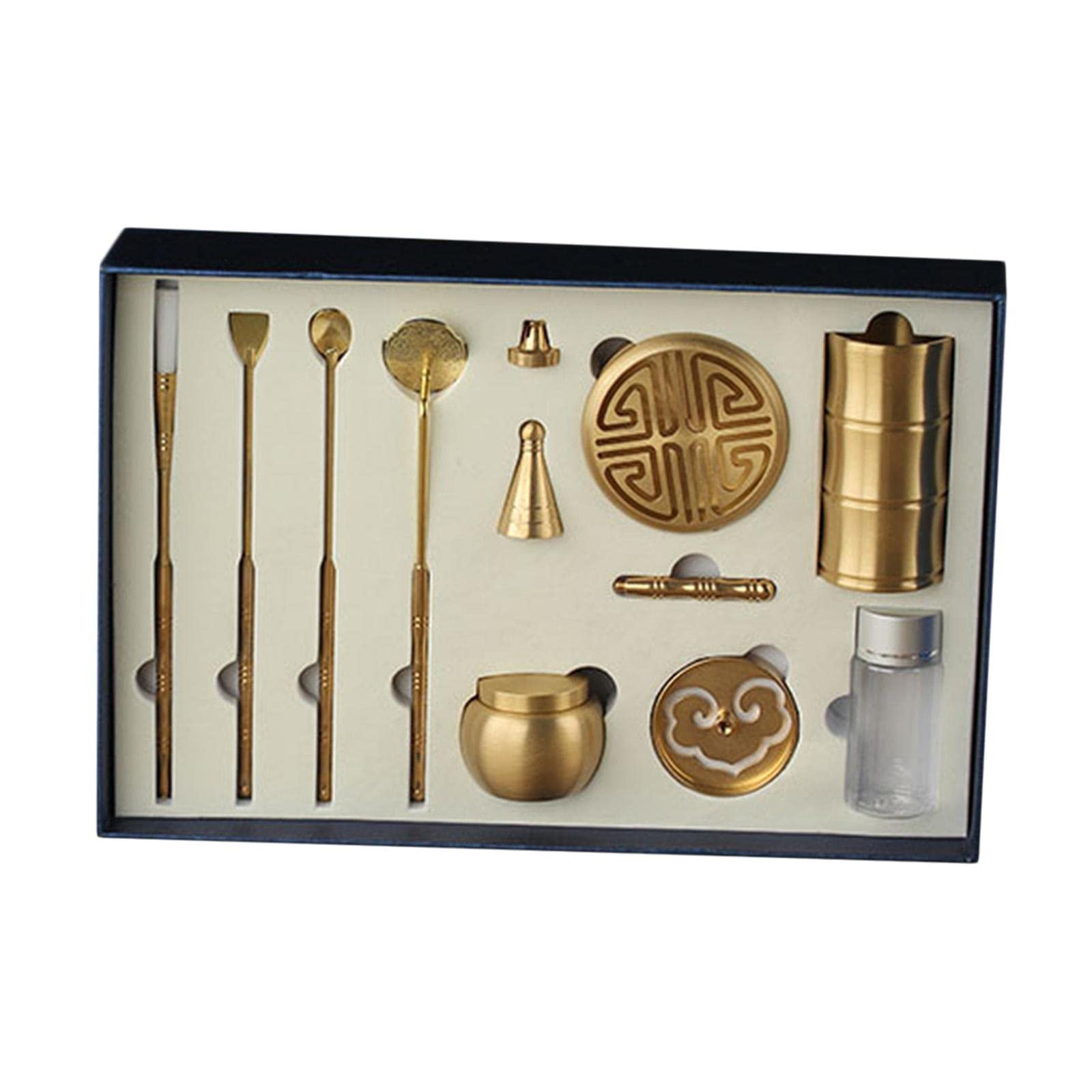 Duiaynke Pure Copper Road Set DIY Fragrance Accessory Professional Appliances Introductory Tower Easy to Use Press for Gym Bedroom Home Temple (Longevity)
