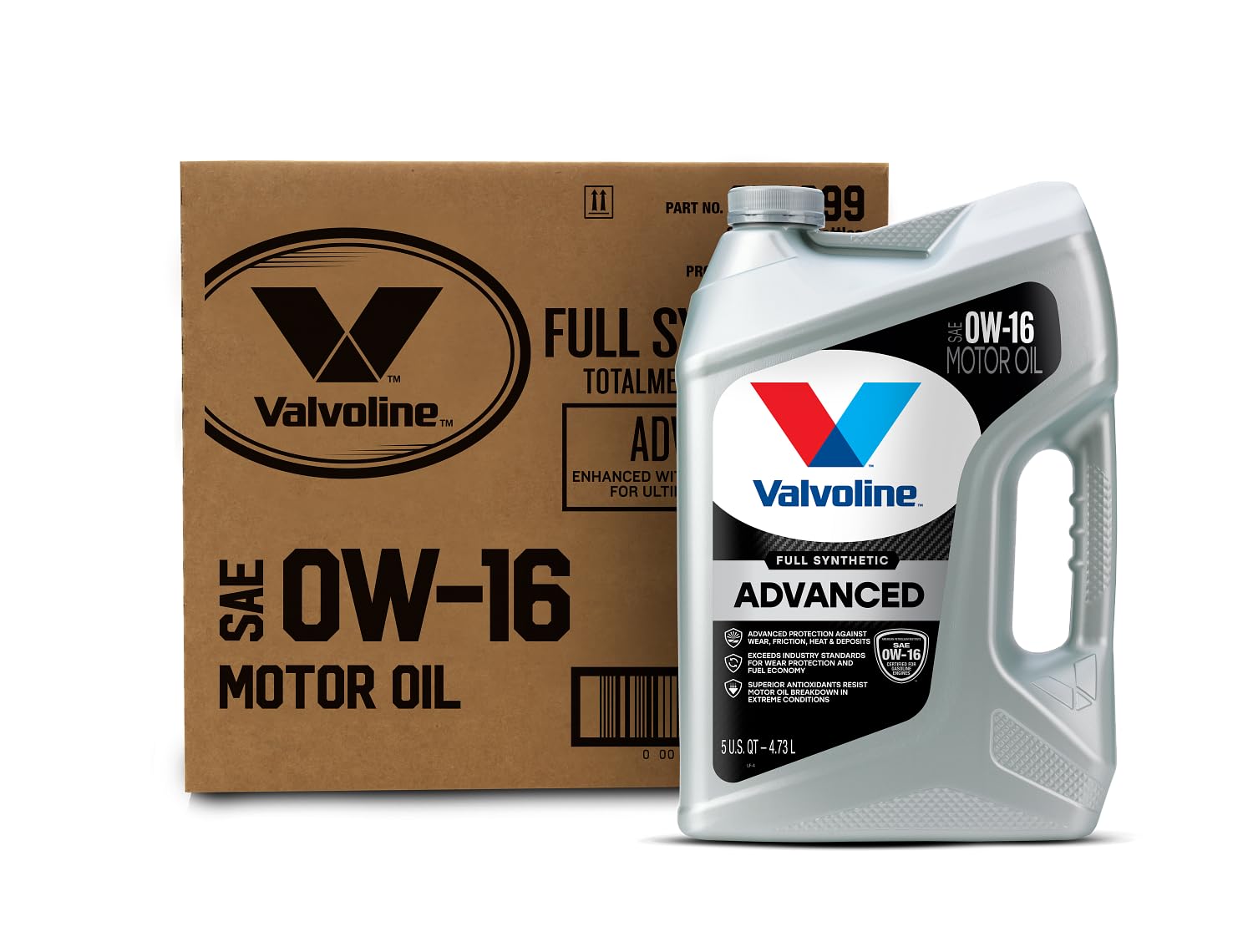 Advanced Full Synthetic SAE 0W-16 Motor Oil 5 QT, Case of 3