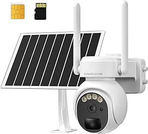 HOSAFE.COM Camera Exterieur sans Fil Solaire 4G, Camera de Surveillance sans Internet, Camera Carte Sim, Audio 2 Voies, 2K, Alarme de Détection de Mouvement, Vision Nocturne en Couleur, étanche asin的图片