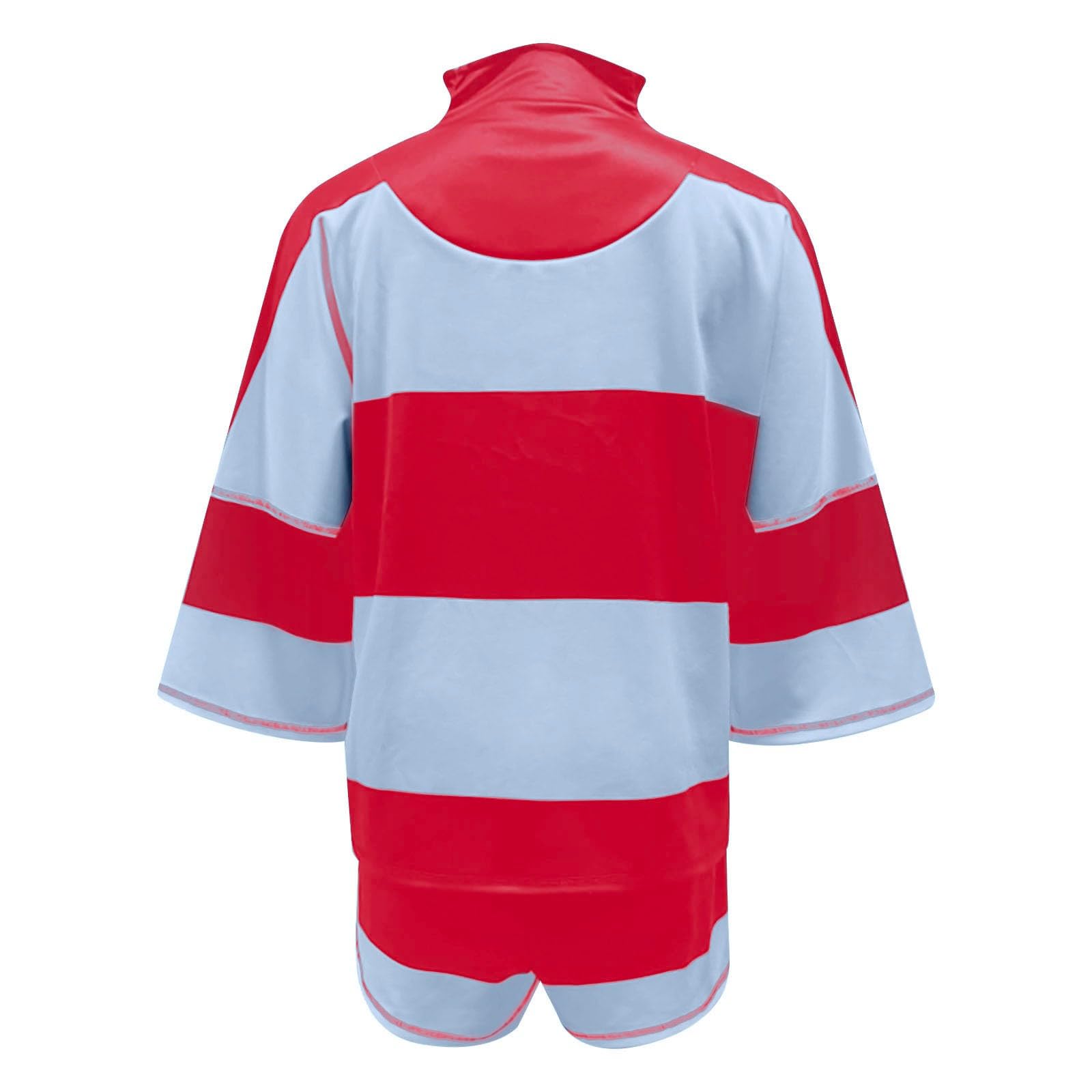 Generisch Tenue 2 pièces pour femme - Ensemble d'entraînement avec short - T-shirt rayé surdimensionné - Mode sportive et décontractée - Respirant