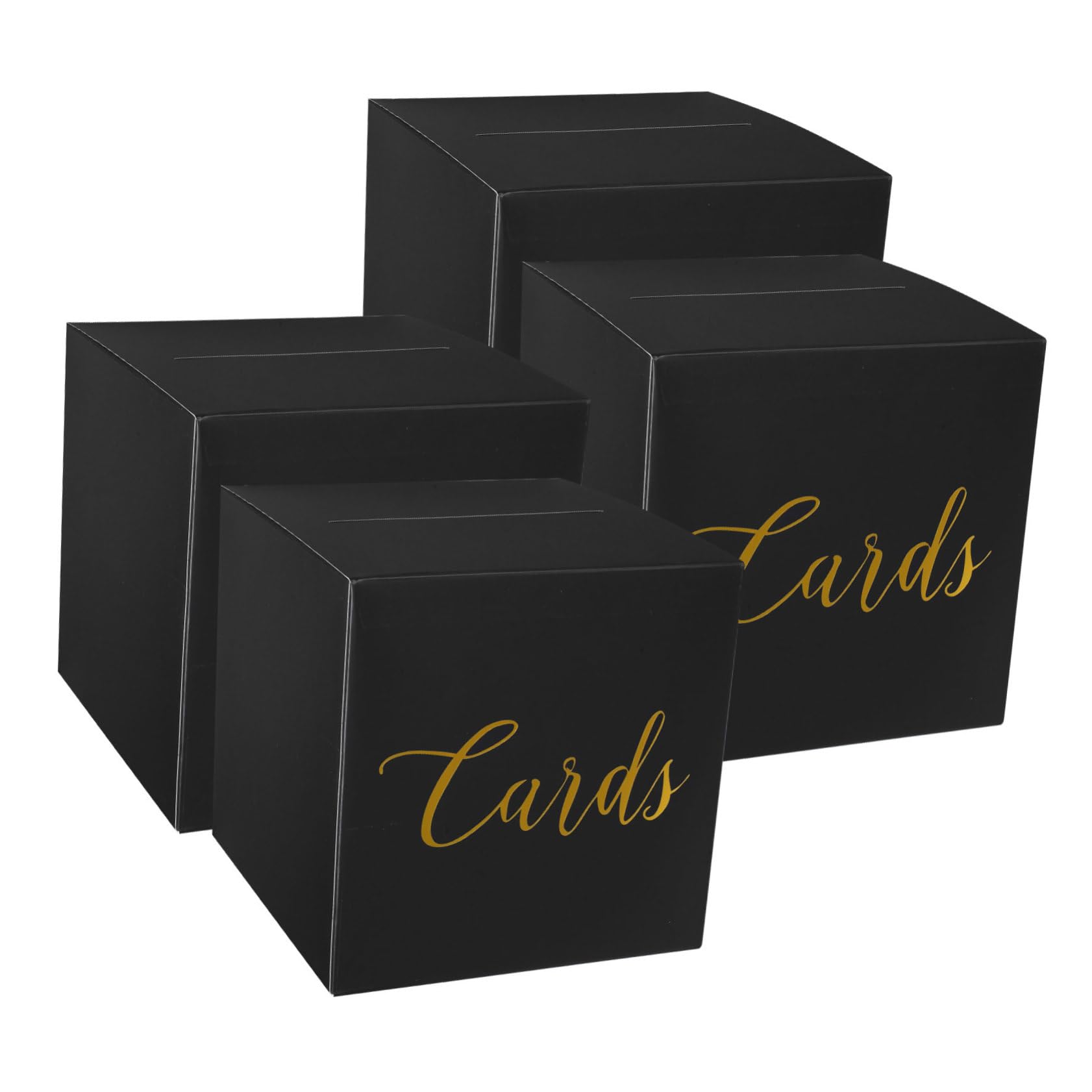 Ciieeo Elegant Wedding Card Box Set 4 Pcs Cardholder Box for Wedding Reception for Memories