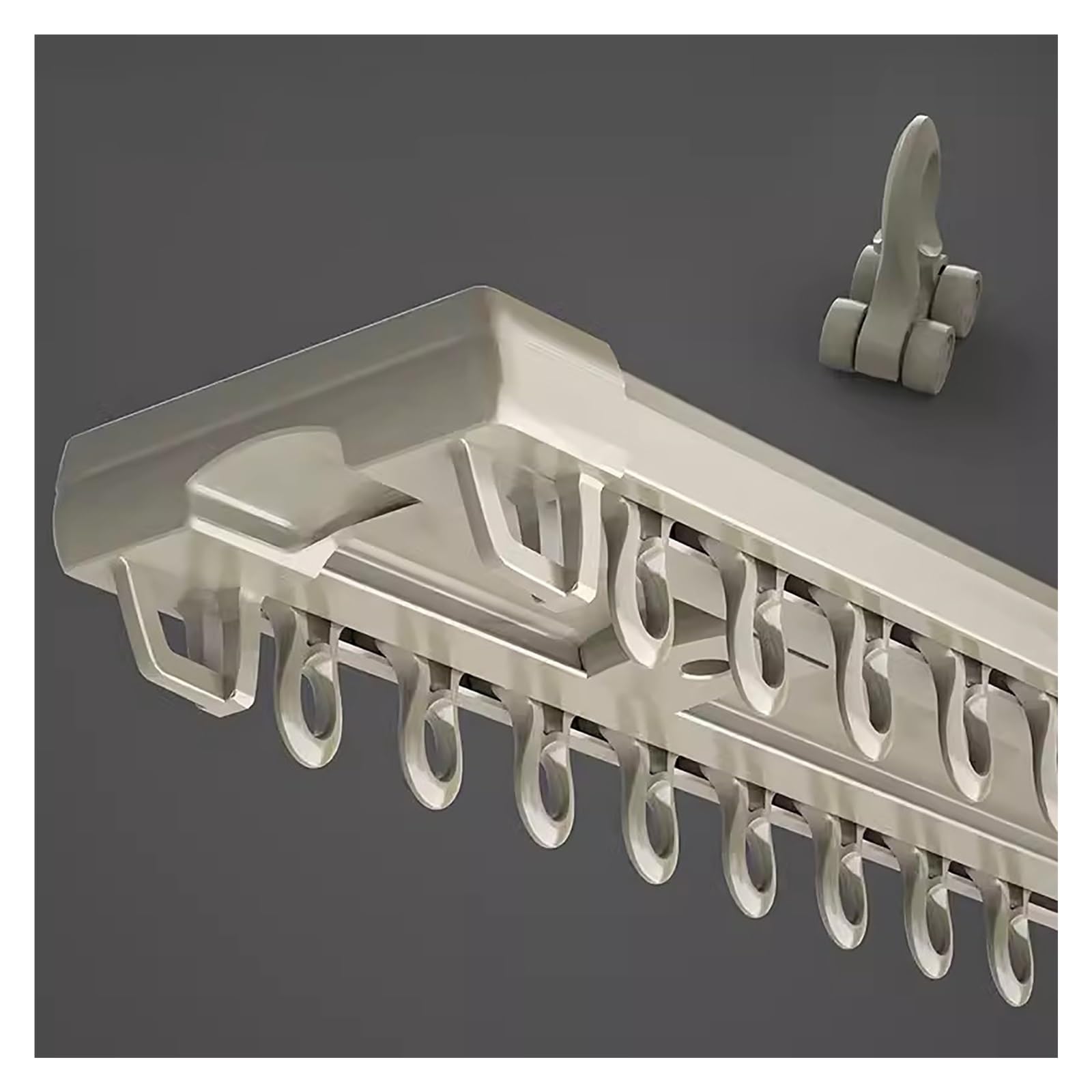 Extérieur Rail De Rideau Double 1-7m Curtain Rail Coulissant, Tringle A