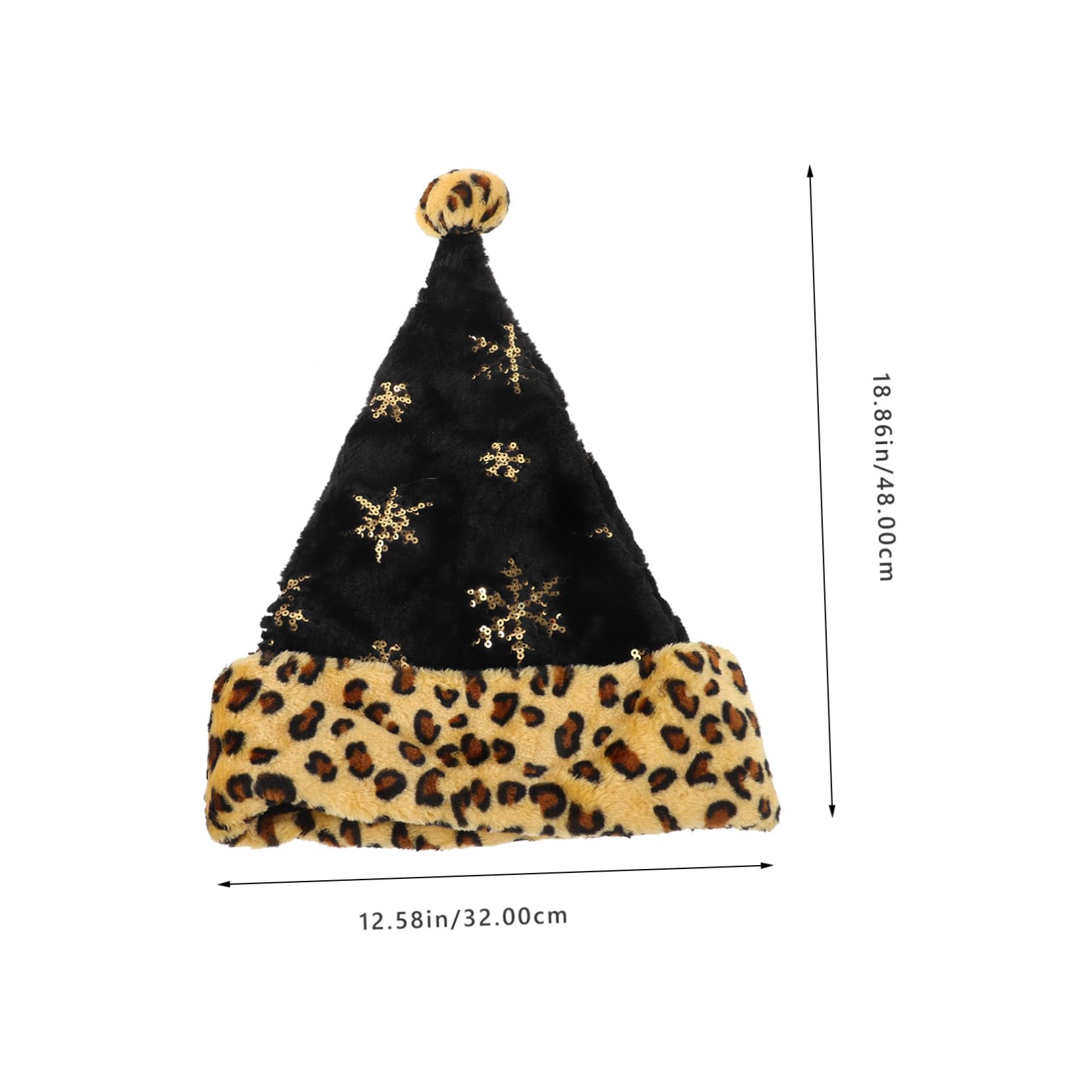 Veemoon Cappello Natalizio con Stampa Leopardata Cappello di Halloween Cappello da Cowgirl Berretti da Uomo Forniture per Feste di Natale Classico Cappello da Babbo Natale Peluche