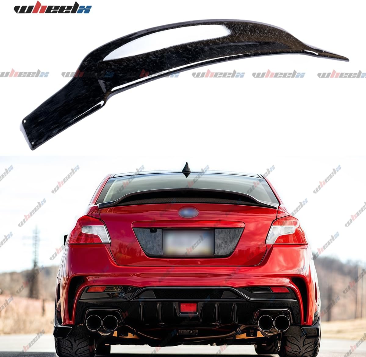 Rear Trunk Spoiler Compatible with 2015-2021 Subaru WRX/WRX STI, R Style Duckbill Fits for 15-21 4 Door Sedan, High Kick Wing Lip (Forged Carbon Fiber Pattern)