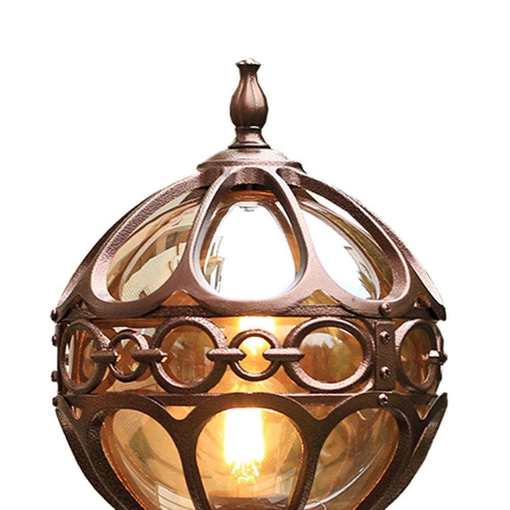 Lampa zewnętrzna, klasyczna szklana kula na patio, latarnia, aluminium, odlew ciśnieniowy, do użytku na zewnątrz, odporna na deszcz, lampa kolumnowa do ogrodu, E27, patio, werandy, bramki