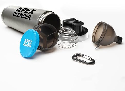 Protein Shaker Bottle - 750ml Stainless Steel, Ultimate Silver Color - Leak-Proof, BPA-Free, Clump-Free Mixer Ball & Powder Funnel - Perfect for Gym, Pre/Post-Workout - Stylish & Durable Metal Shaker