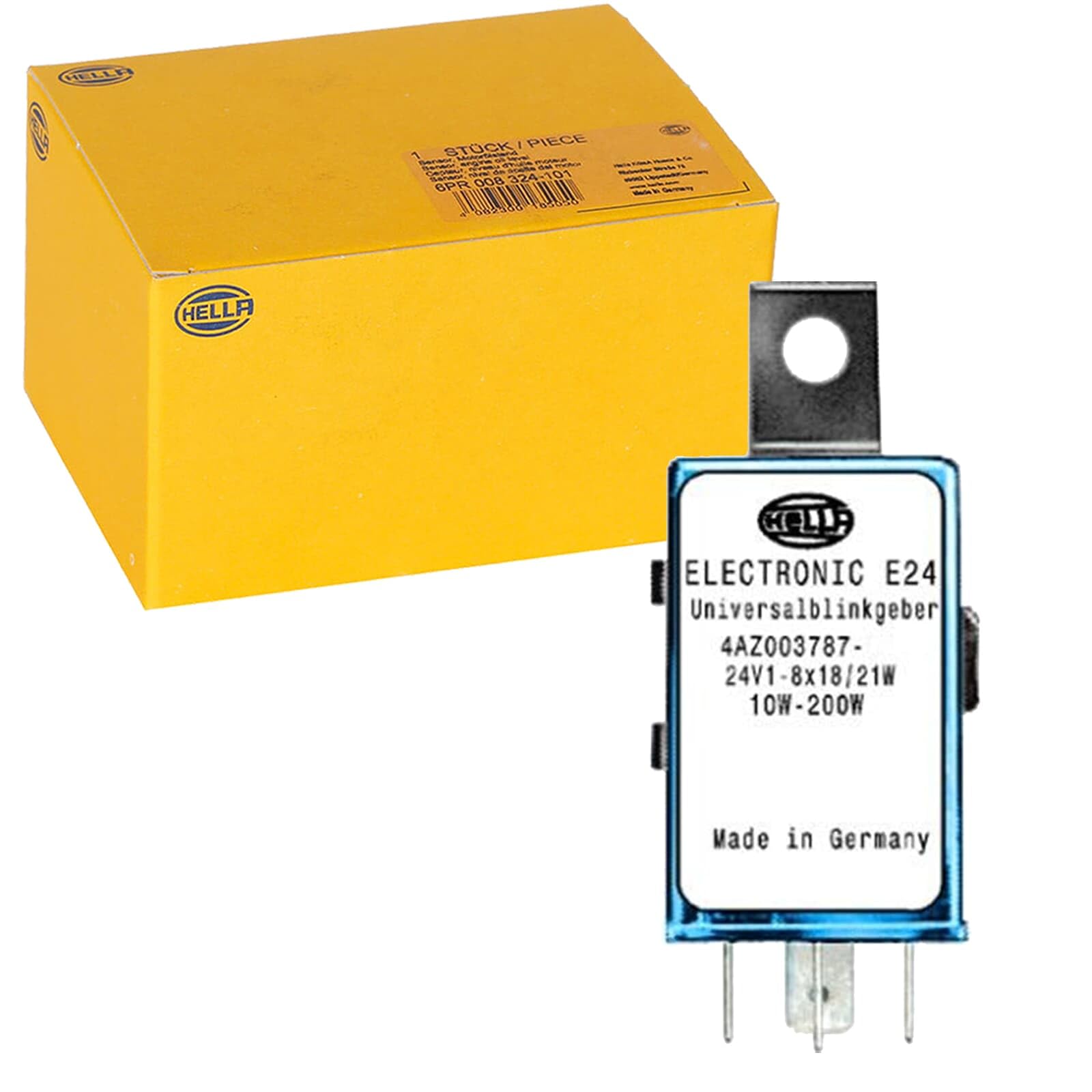HELLA 4AZ 003 787-071 Blinkgeber - 24V - 4-polig - Anbau - elektronisch - mit Halter | 4AZ 003 787-071, Blinkgeber