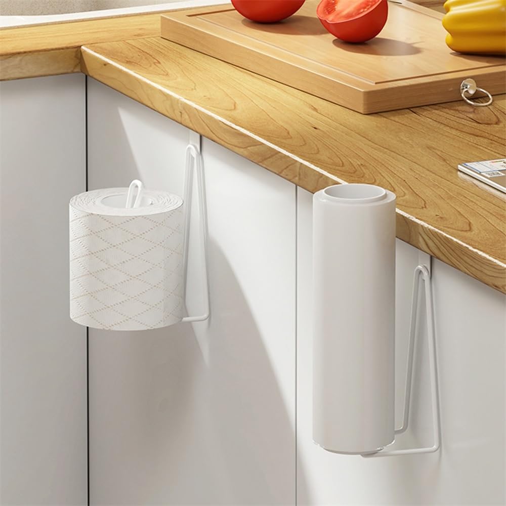 Portasciugamani di carta da cucina, supporto da parete per rotolo di carta, resistente senza perforazioni, per bagno, accessori da cucina (nero)
