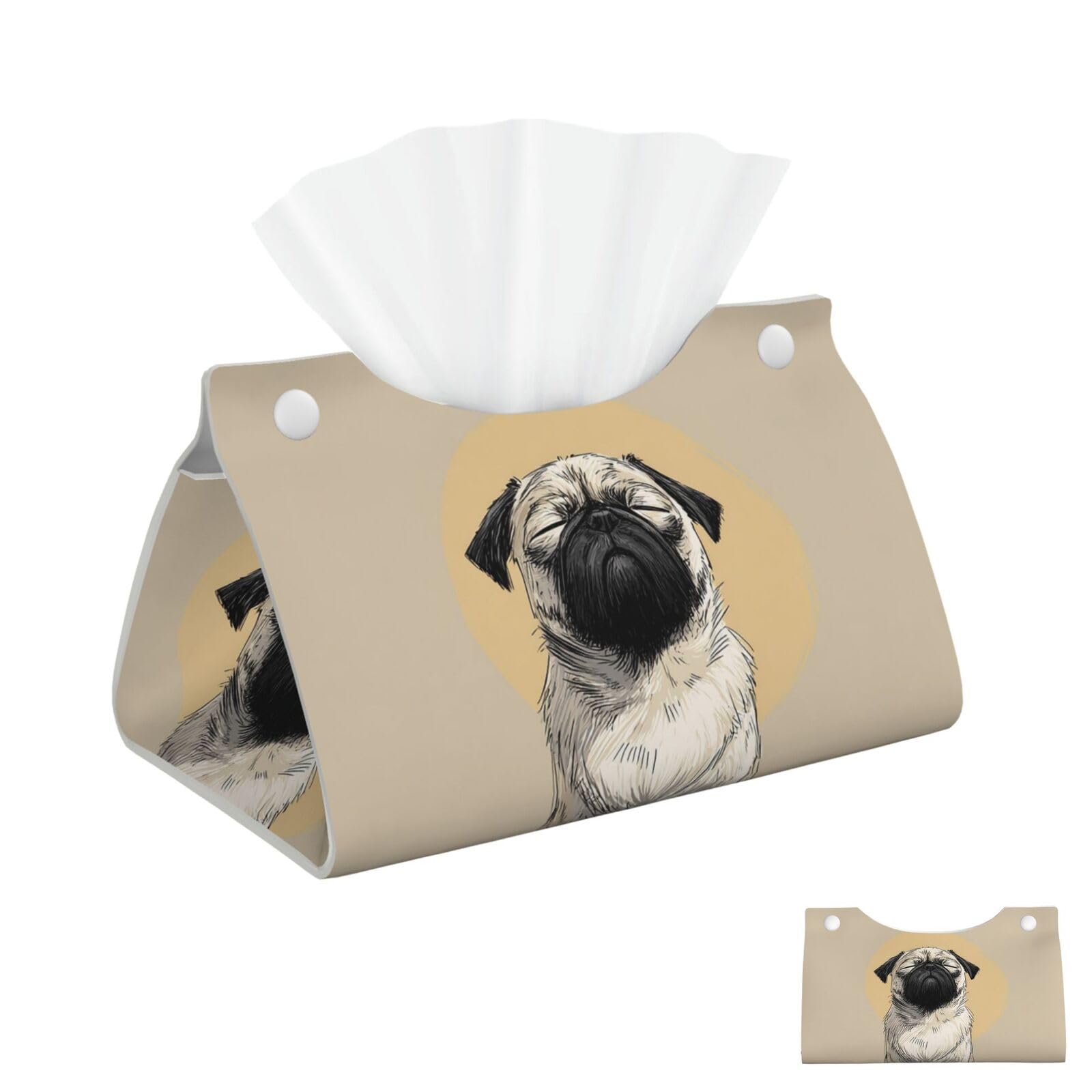 Yoga Pug Tissue Box Cover Square Cube Boxes