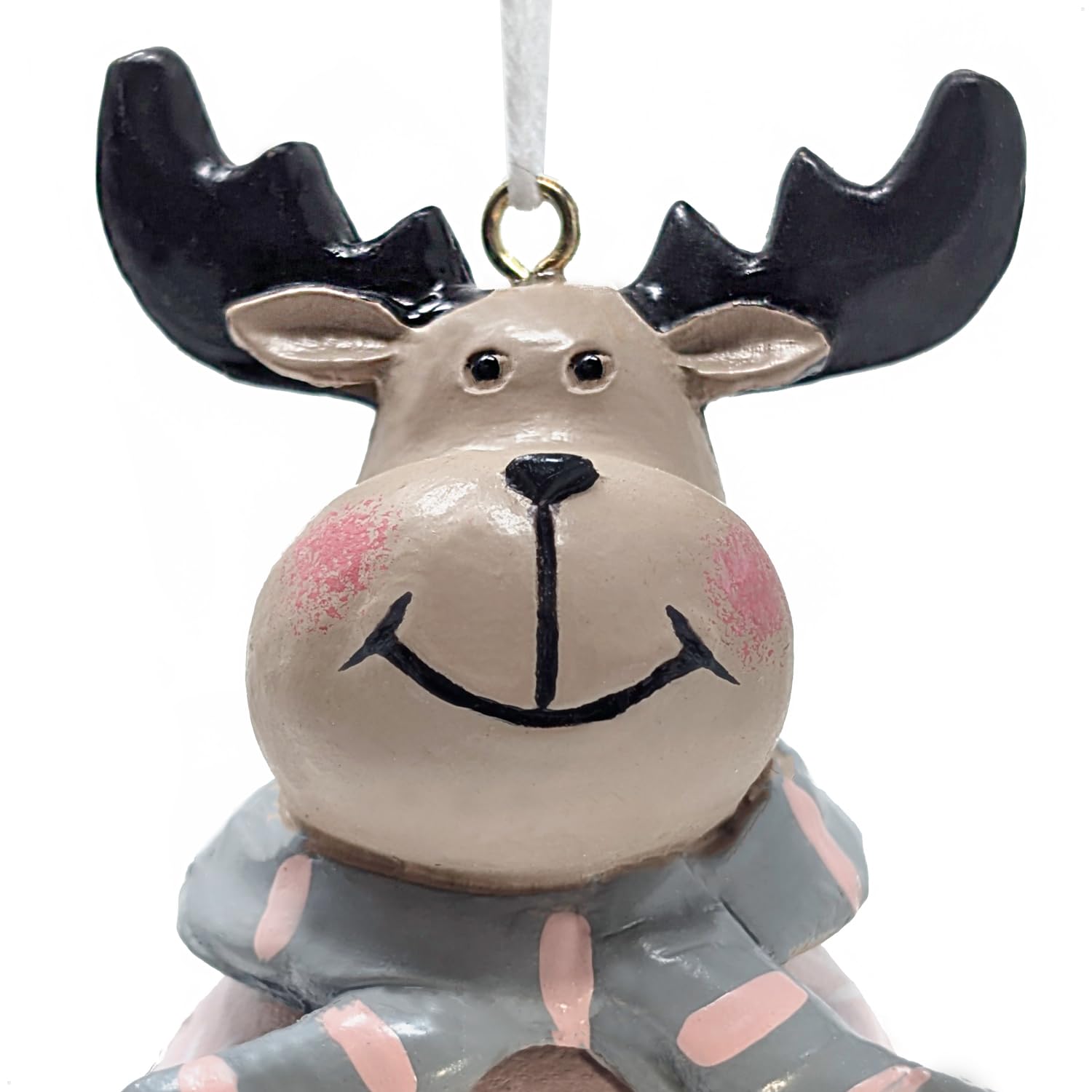 com-four® 9 x 6-teiliges Hängedeko Set aus Polyresin 5 cm, Weihnachtsmannfi – Ansicht 7