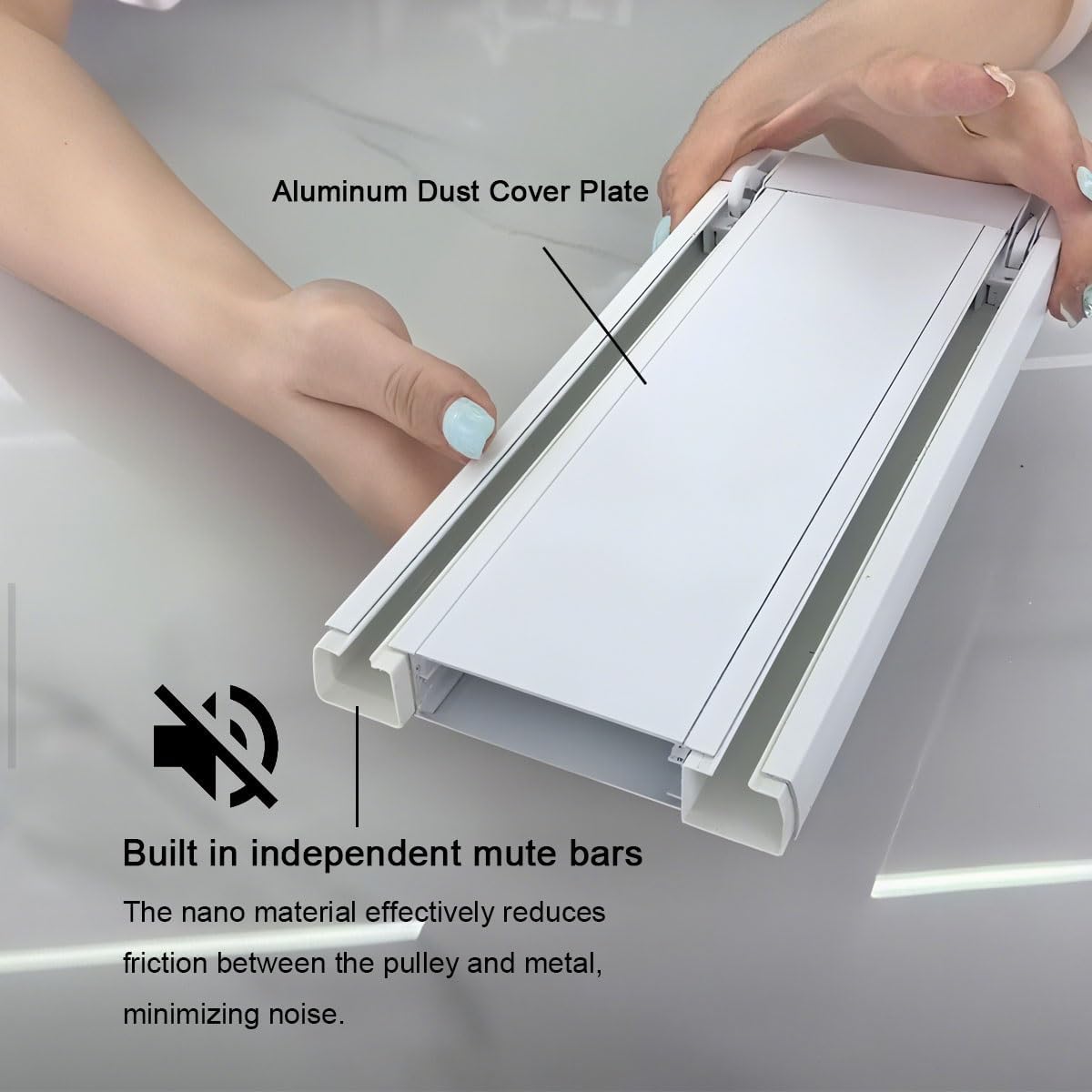 Aluminum Curtain Track 2-Way Ceiling Mount 1-6m Adjustable Drapery Rail with Silent Gliding Function for Living Room Bedroom Hospital Divider (White 1.7m)