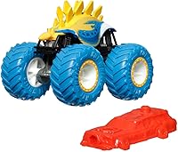 Vista 5 de Hot Wheels Monster Trucks Motosaurus (amarillo/azul)