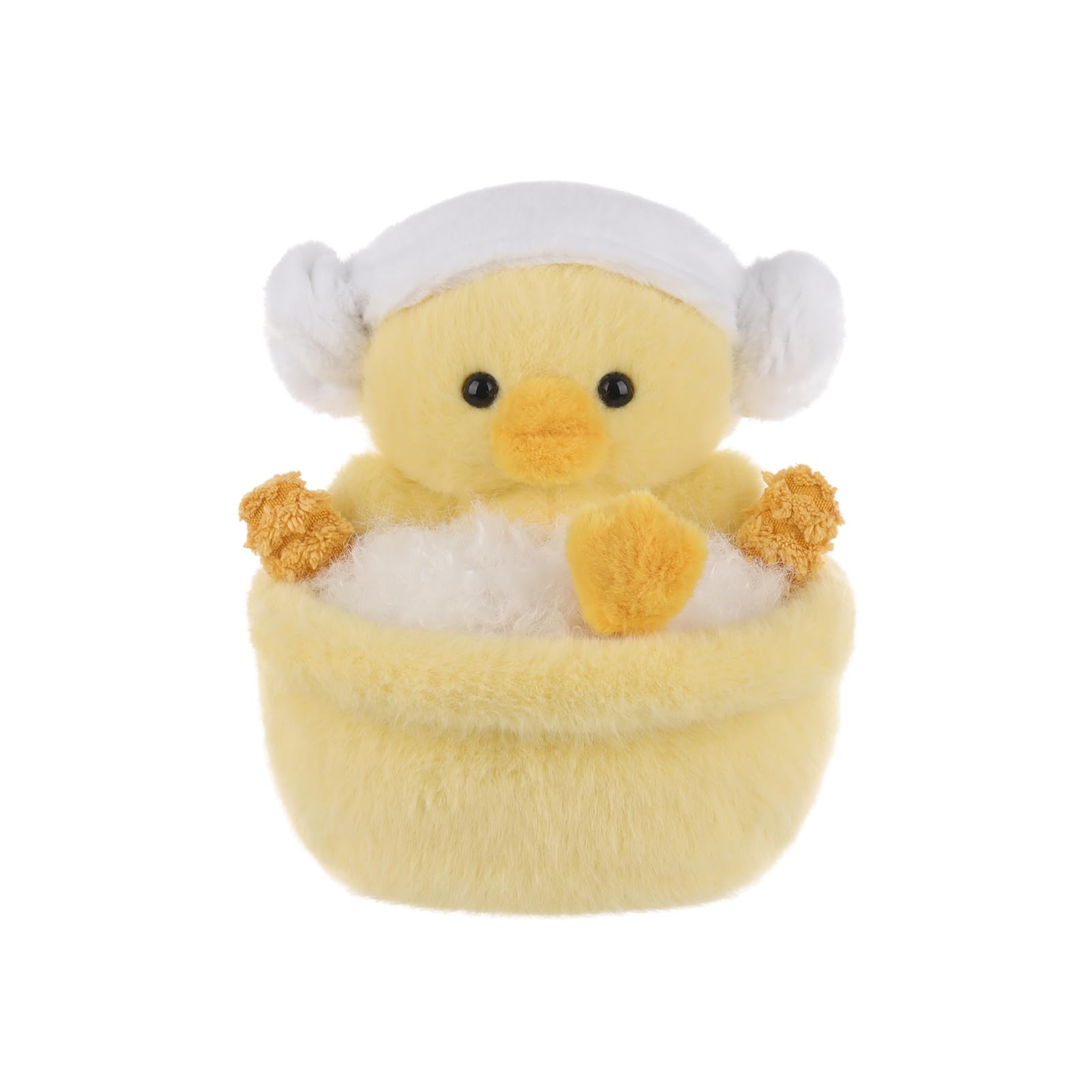 Apricot Lamb Bathing Duck Plushies Stuffed Animals for Kids, Soft Cute Plush Toys for Baby Girl and Boy, Fluffy Yellow 6 Inches