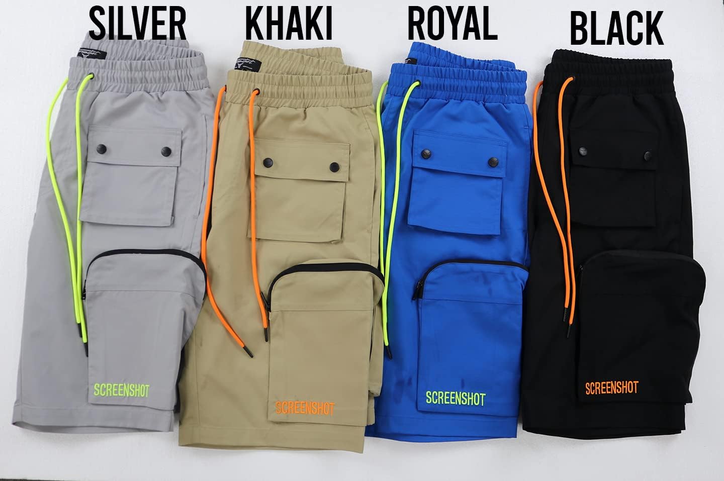 SCREENSHOT Mens Premium Multifunctional Utility Nylon Cargo Shorts - Crisp Shell Fabric 3D Pockets Hiking Tapered Bottoms - Image 6